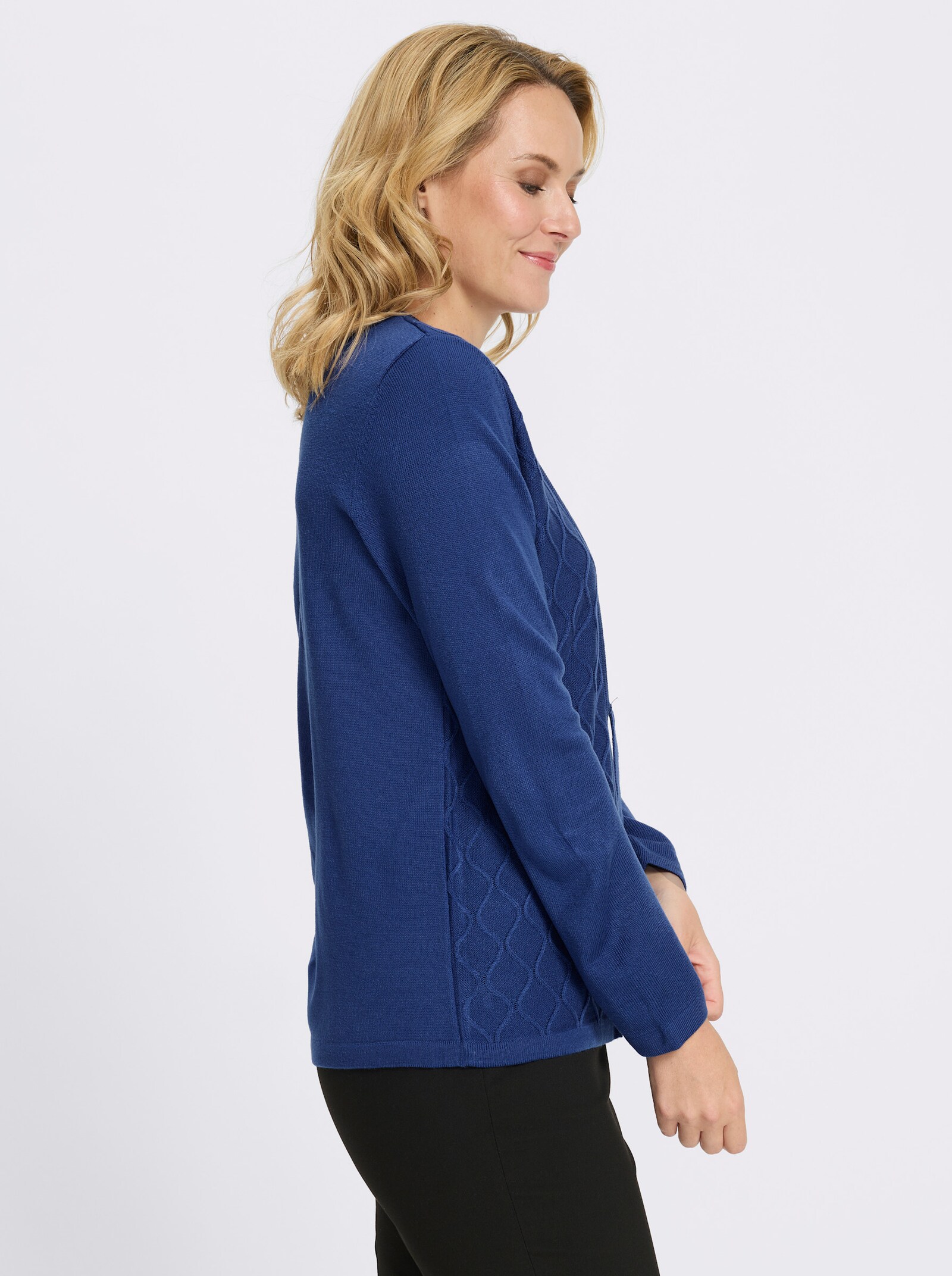 2-in-1-Pullover mit Bindeband - royalblau