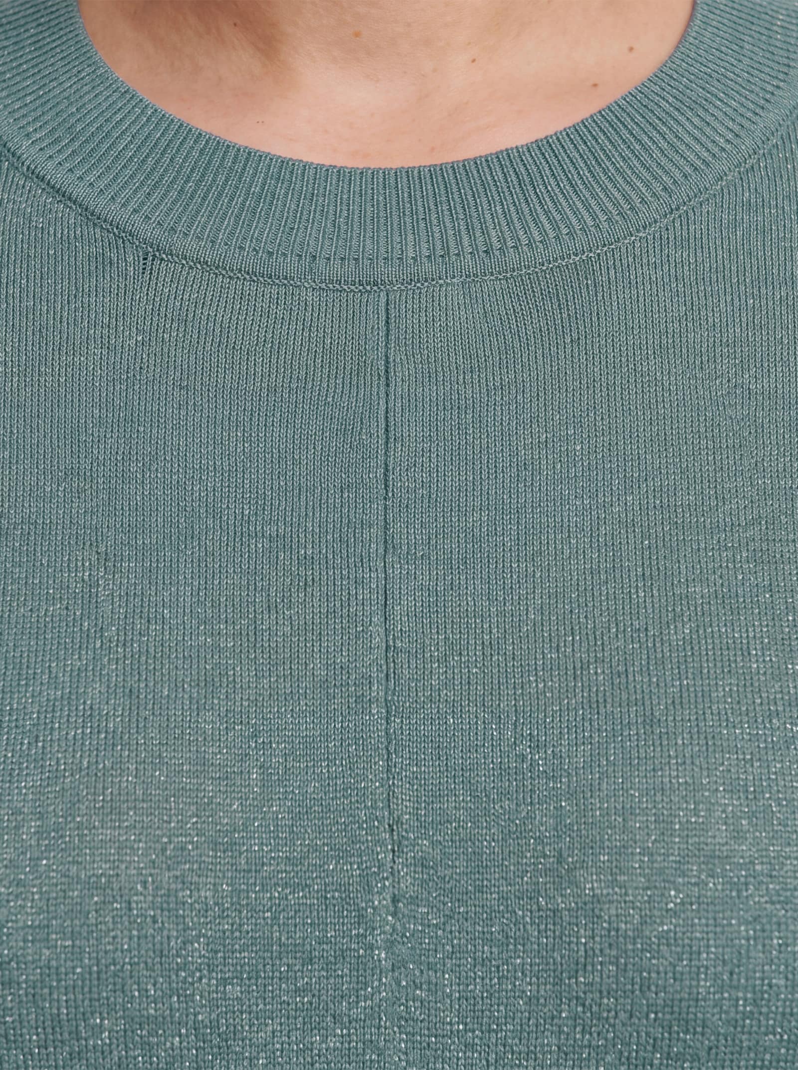sheego Lurex-Pullover in weiter A-Linie - petrol