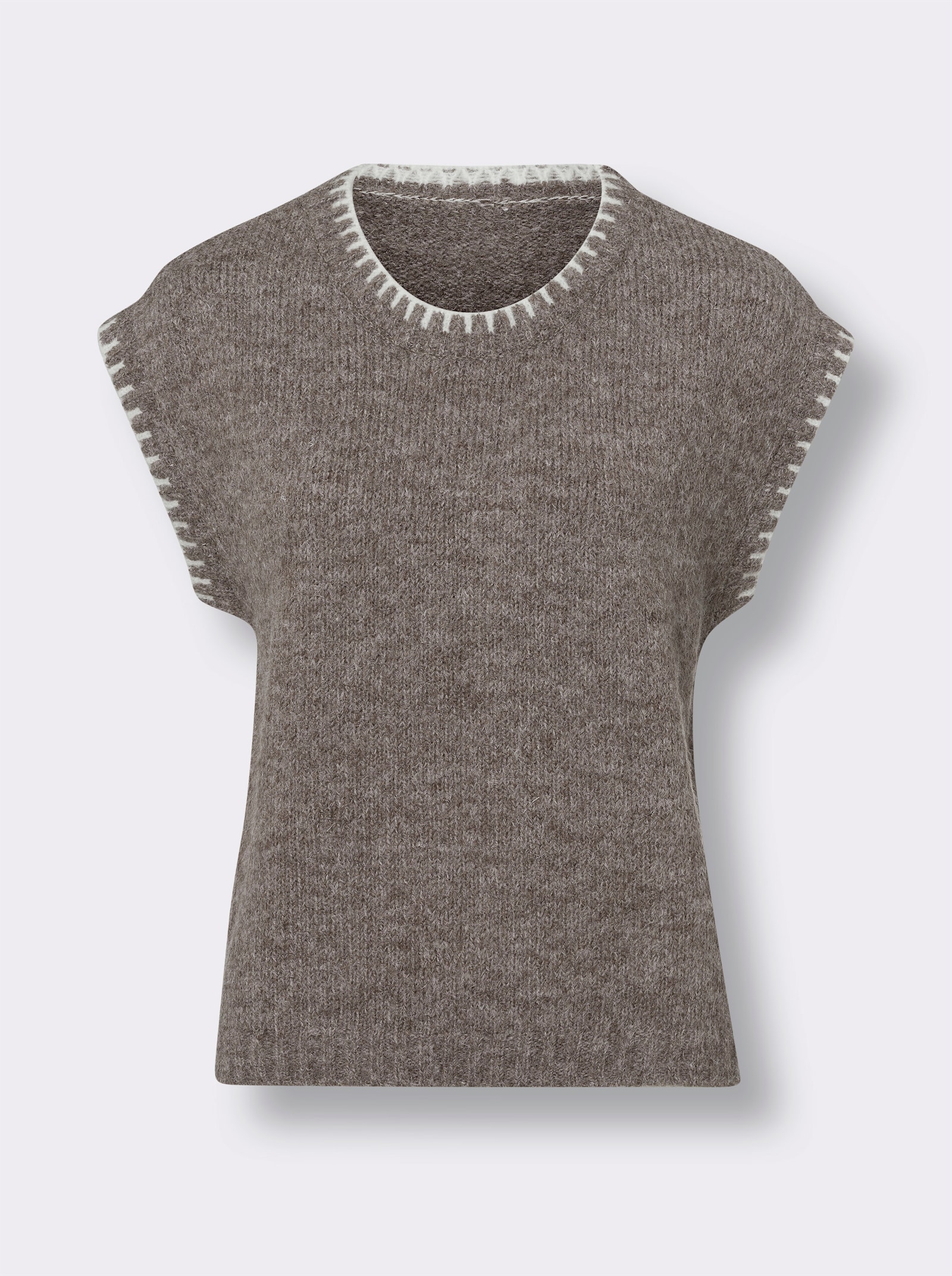 heine Pullunder mit Flauschgarn - dunkeltaupe-meliert