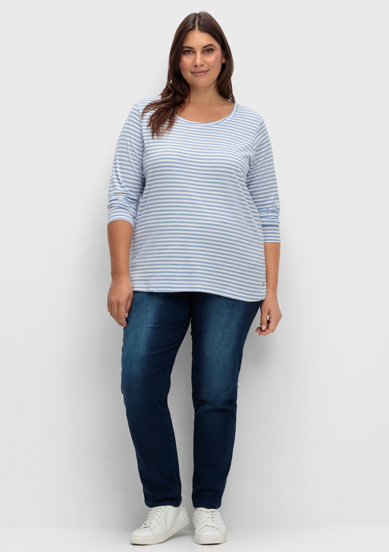 Streifenshirt - bleu-ecru-geringelt