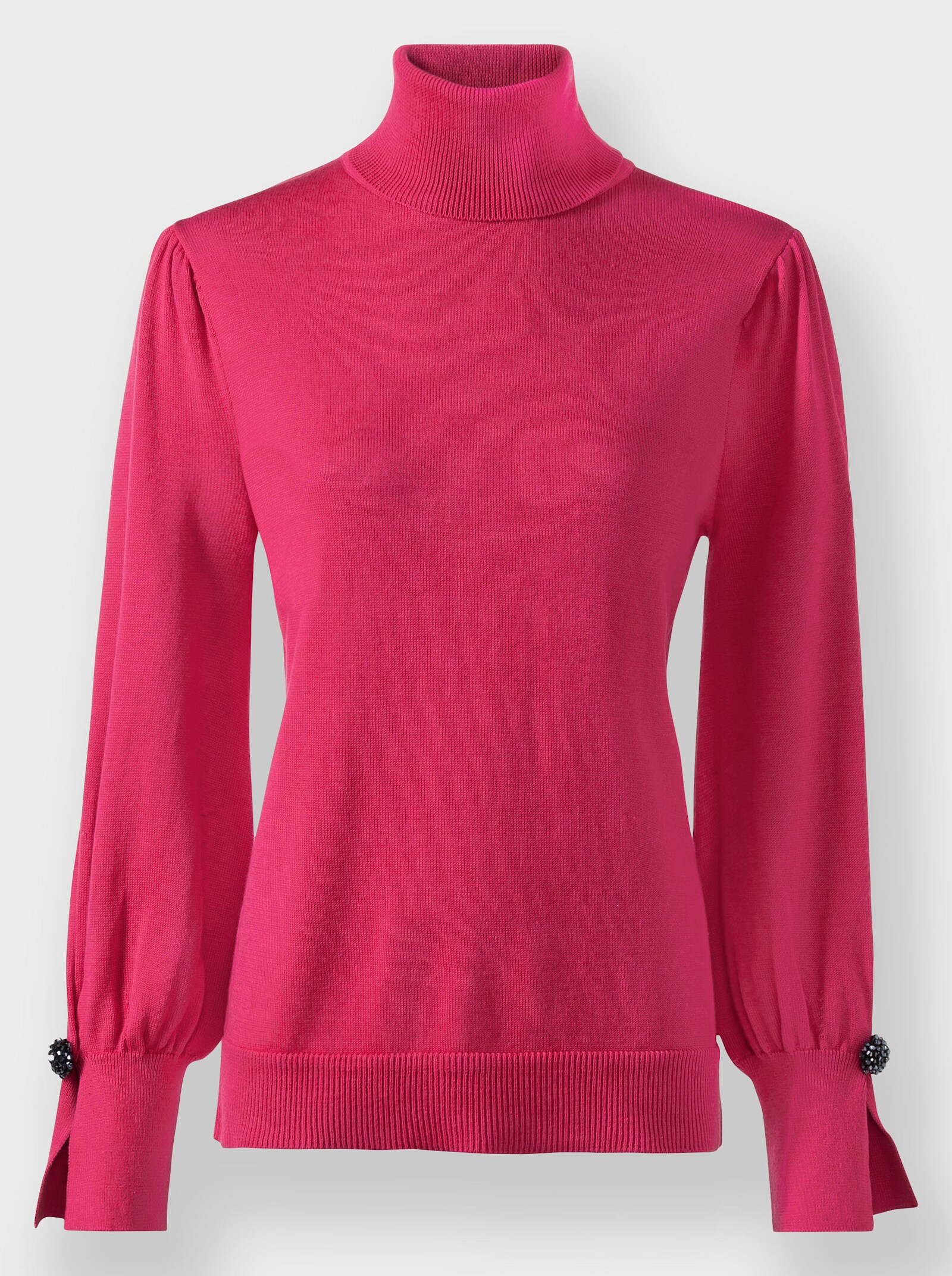 heine Rollkragenpullover mit Puffärmeln - pink