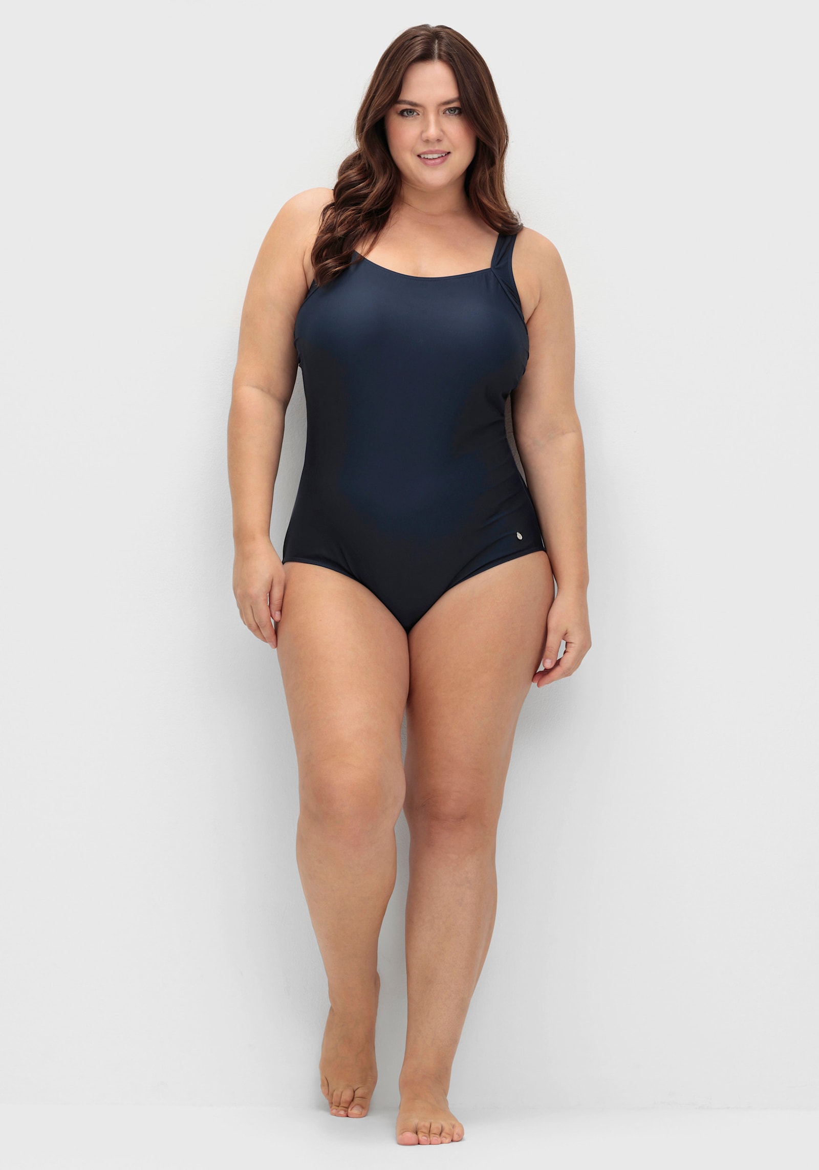 sheego Badeanzug mit Shaping-Effekt - tiefblau