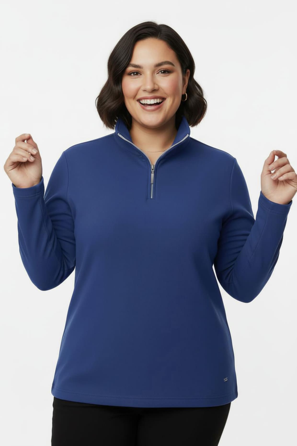 Troyer mit kurzem Reißverschluss - royalblau