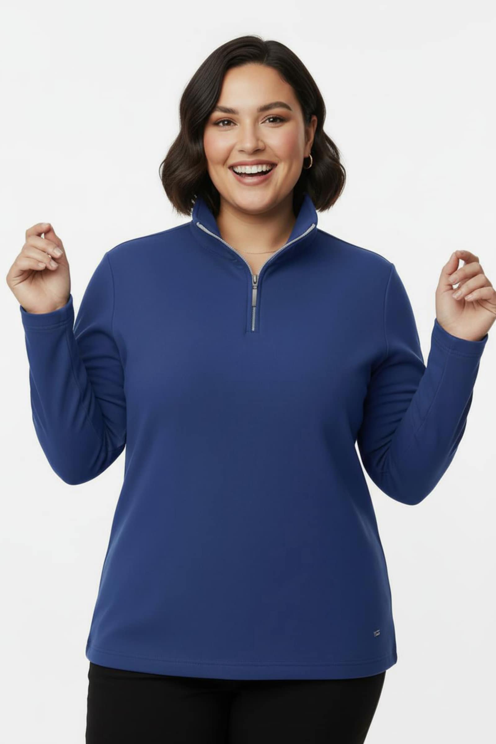 Troyer mit kurzem Reißverschluss - royalblau