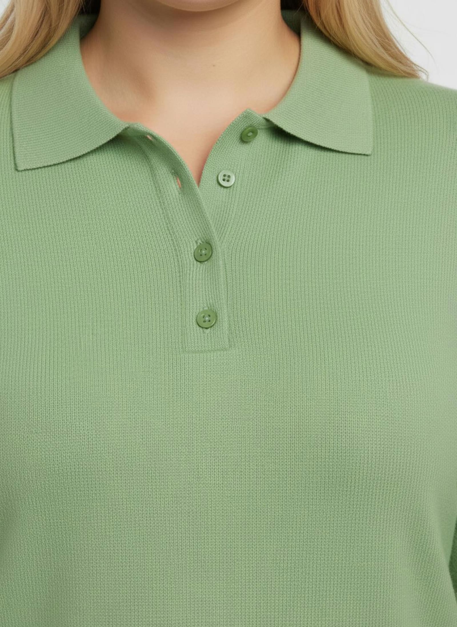 Polopullover mit kurzer Knopfleiste - apfel