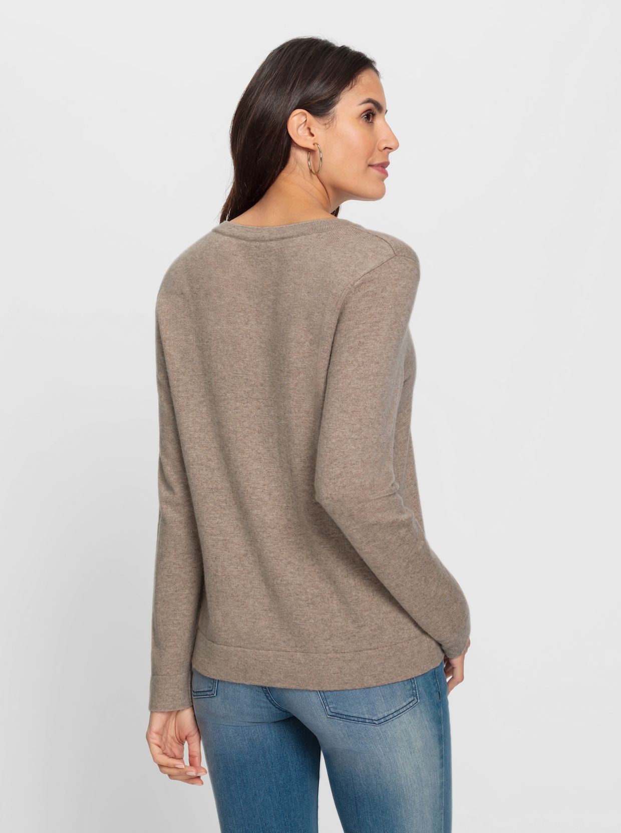 Pullover met lange mouwen - sesam gemêleerd