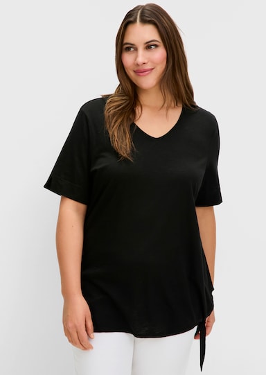 sheego Kurzarmshirt - schwarz