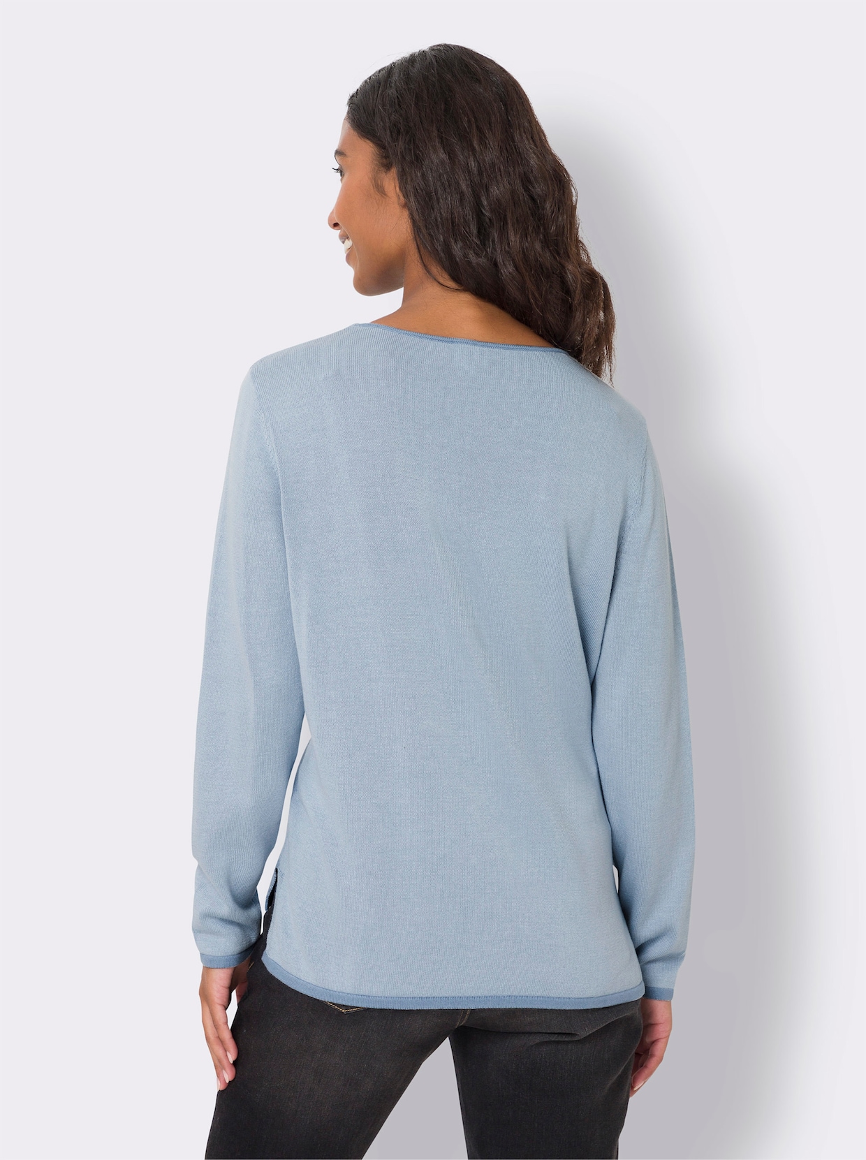 heine Feinstrickpullover - hellblau-bleu-gemustert