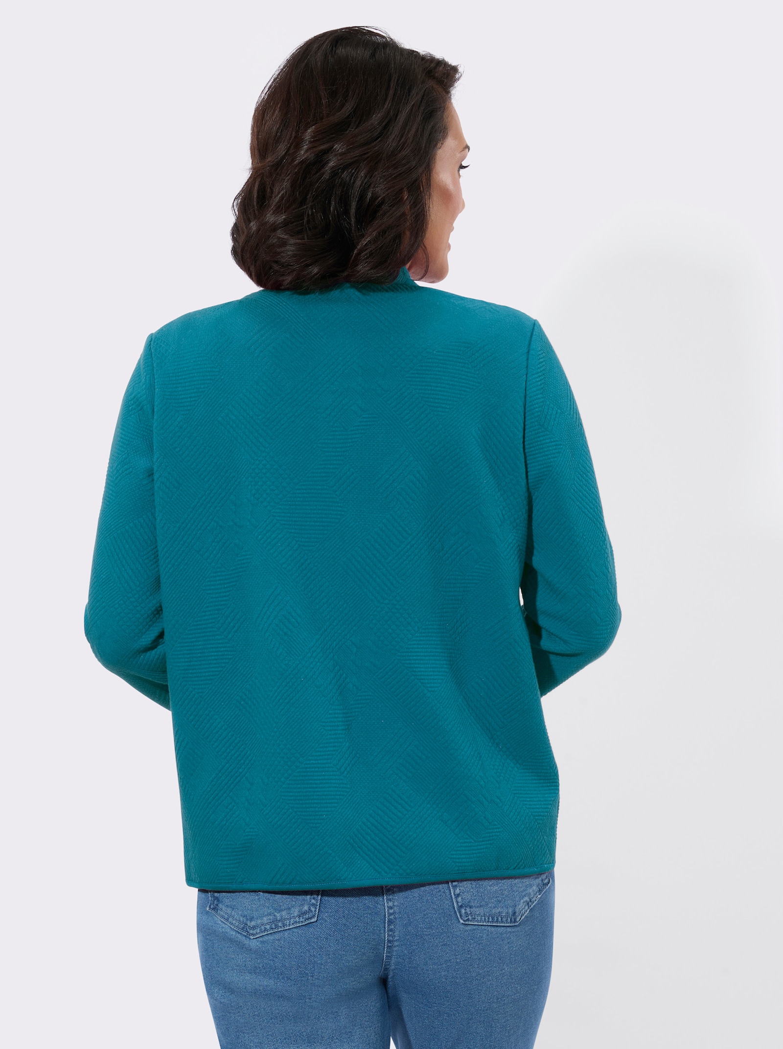 Shirtjacke im Jacquard-Mustermix - aquapetrol