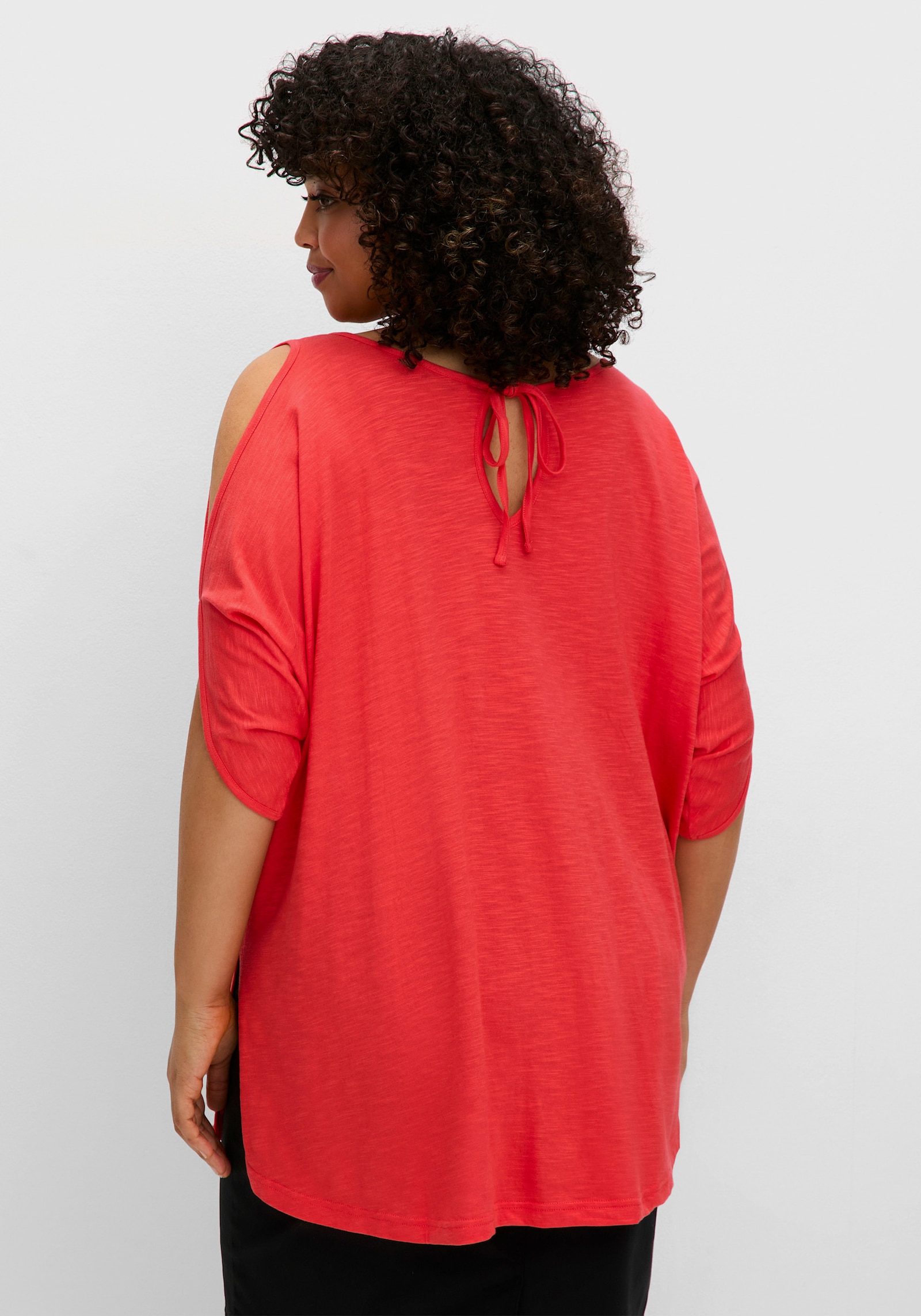 sheego Shirt met vleermuismouwen met split - langoustine