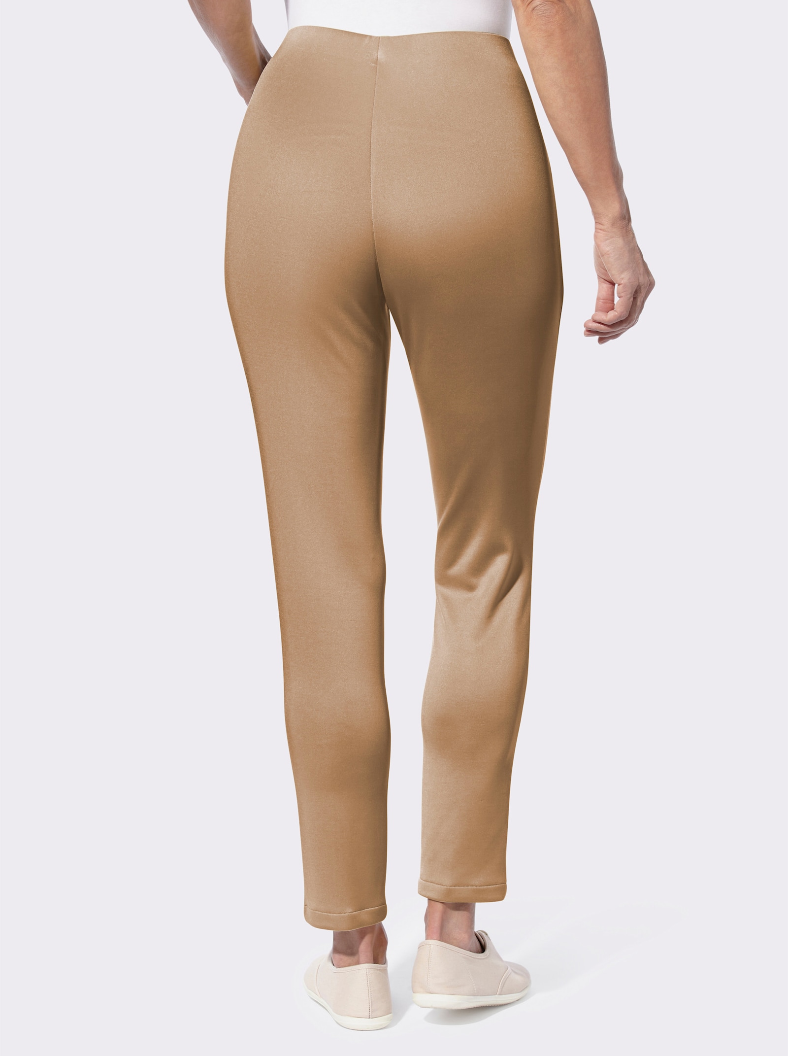 Jerseyhose mit Biesenverzierung - camel