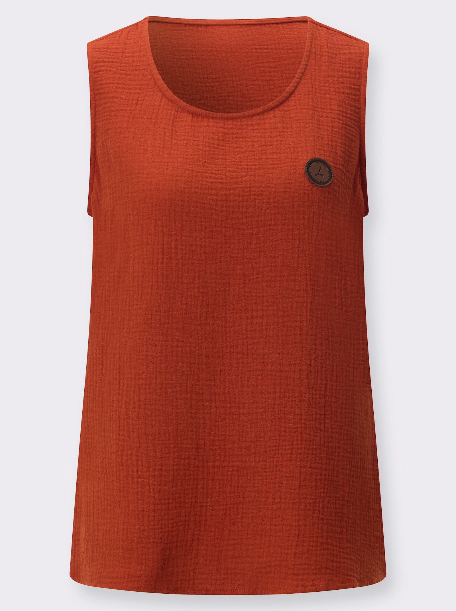 Blousetop van luchtig katoen - roestrood