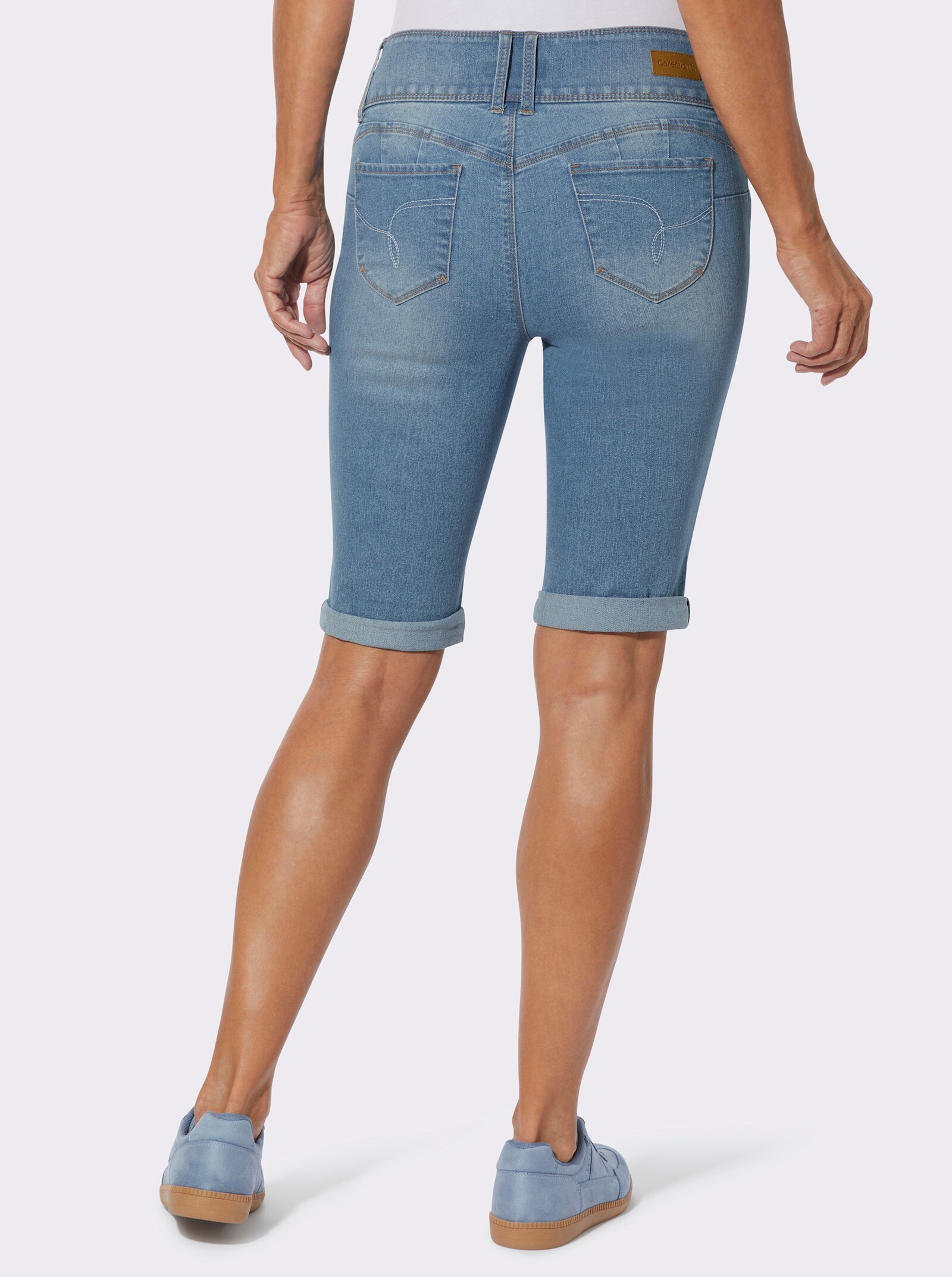 Bermudas mit gekrempeltem Saum - blue-bleached
