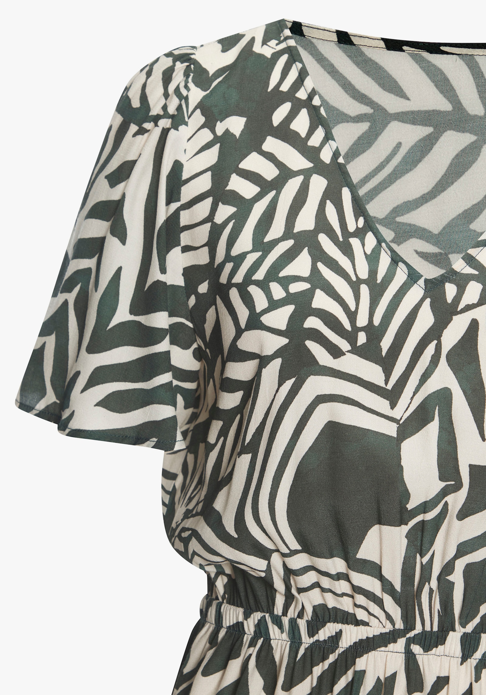 LASCANA Sommerkleid - grün-creme bedruckt