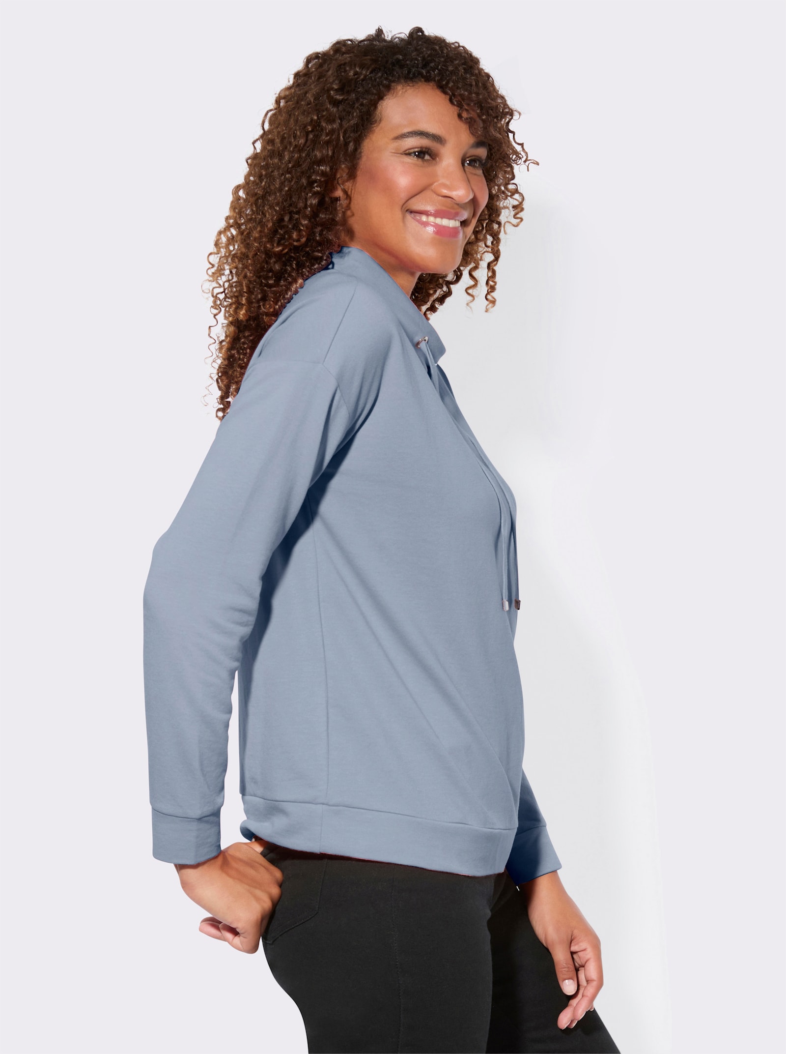 Sweatshirt mit Kordelzug - bleu