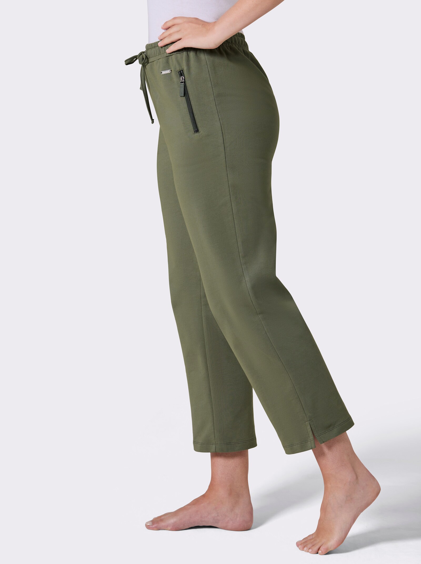 feel good Wellnesshose mit Reißverschluss-Taschen - khaki