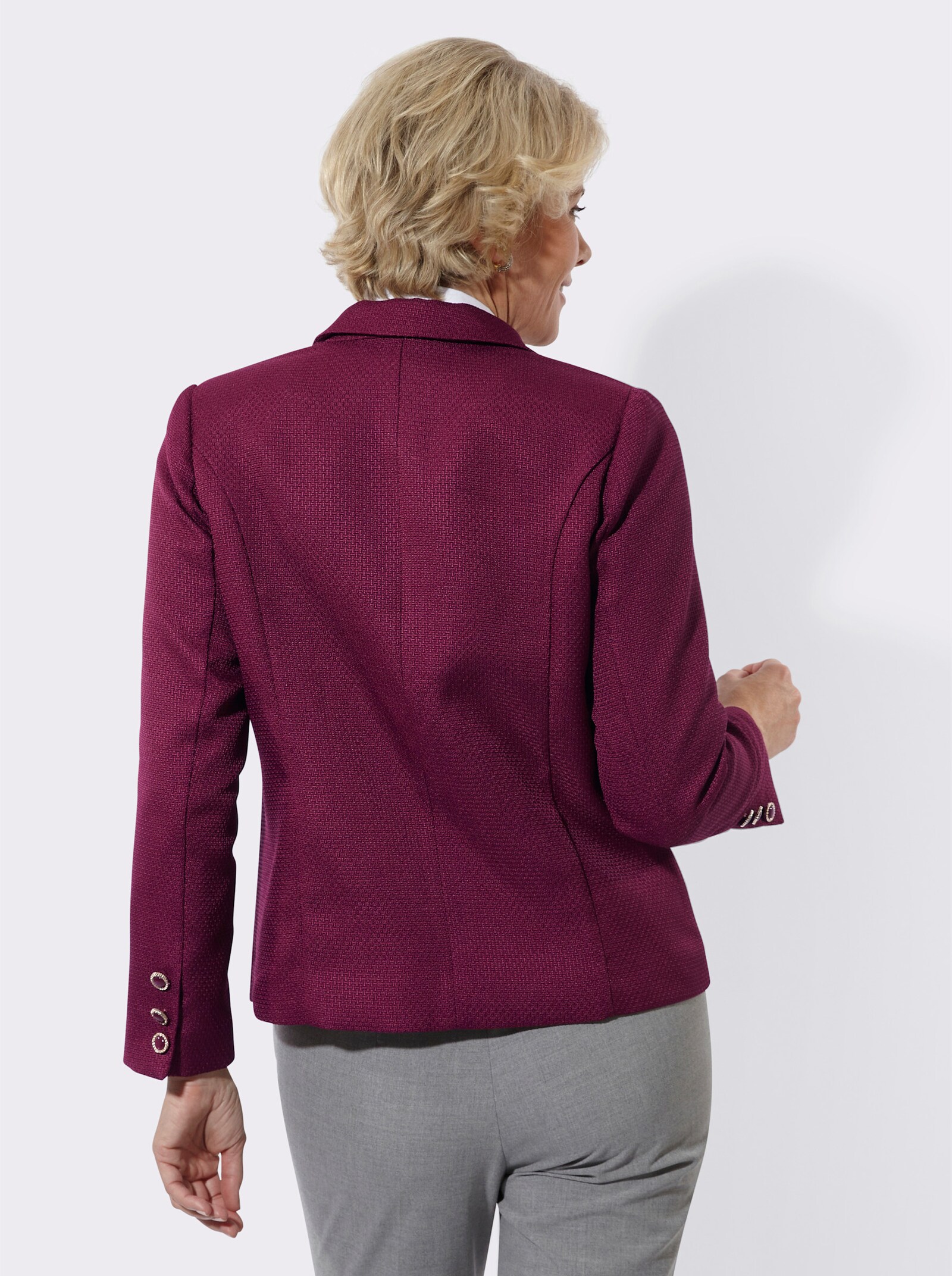 Kurzblazer in Bouclé-Qualität - malve