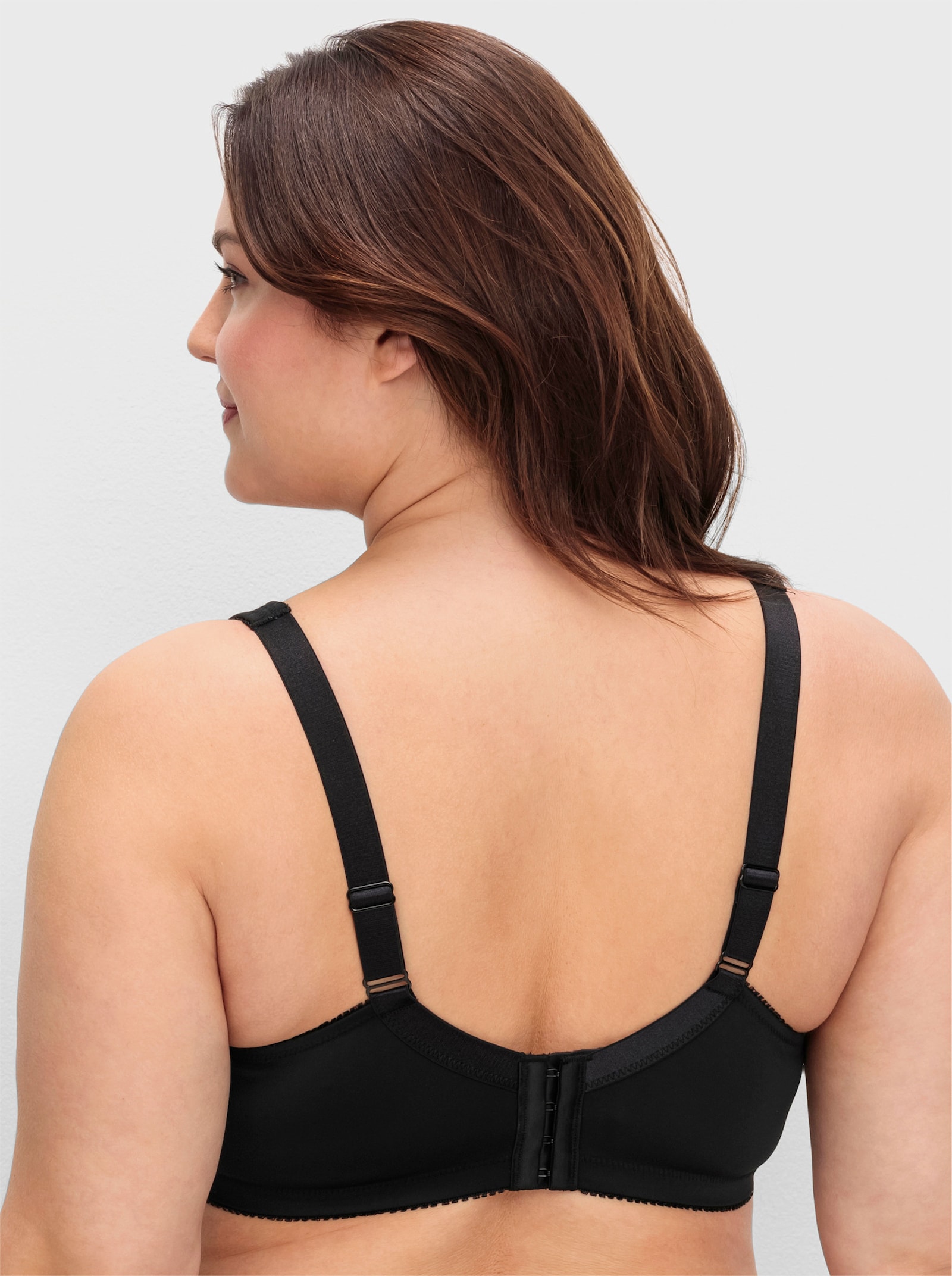 sheego Bügel-BH mit Spitze - schwarz