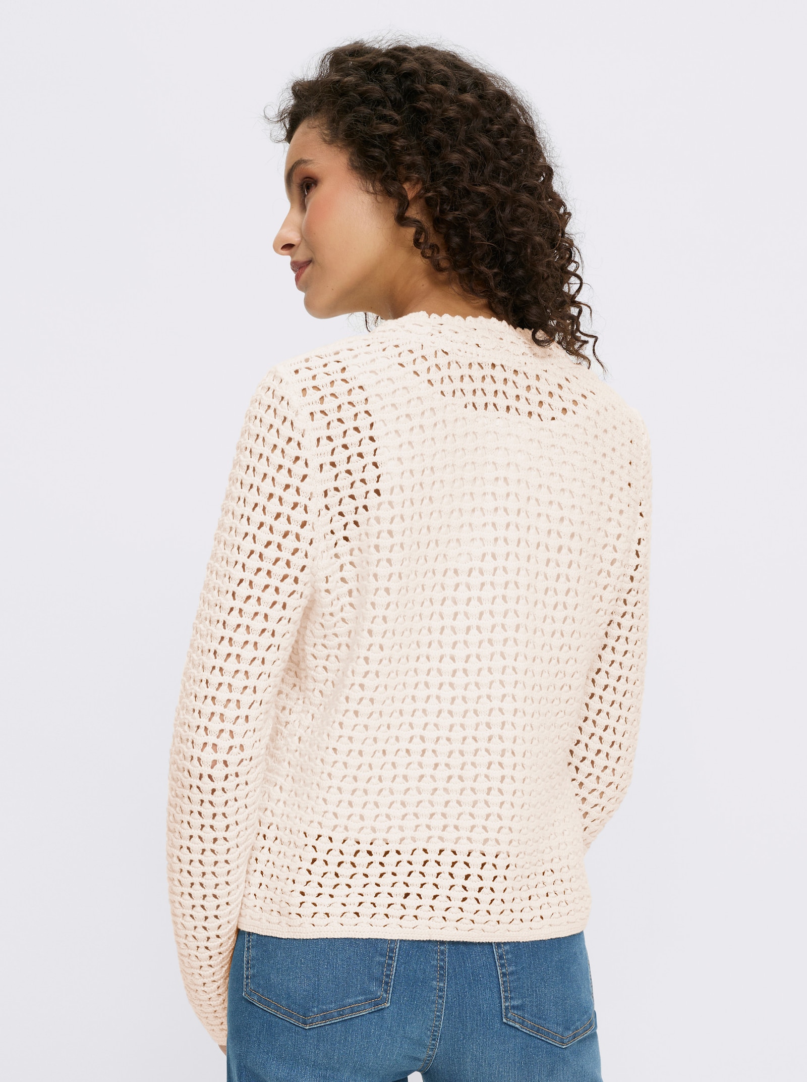 heine Ajourstrickjacke - ecru