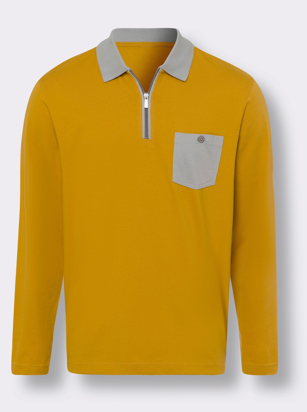 Poloshirt met lange mouwen - oker