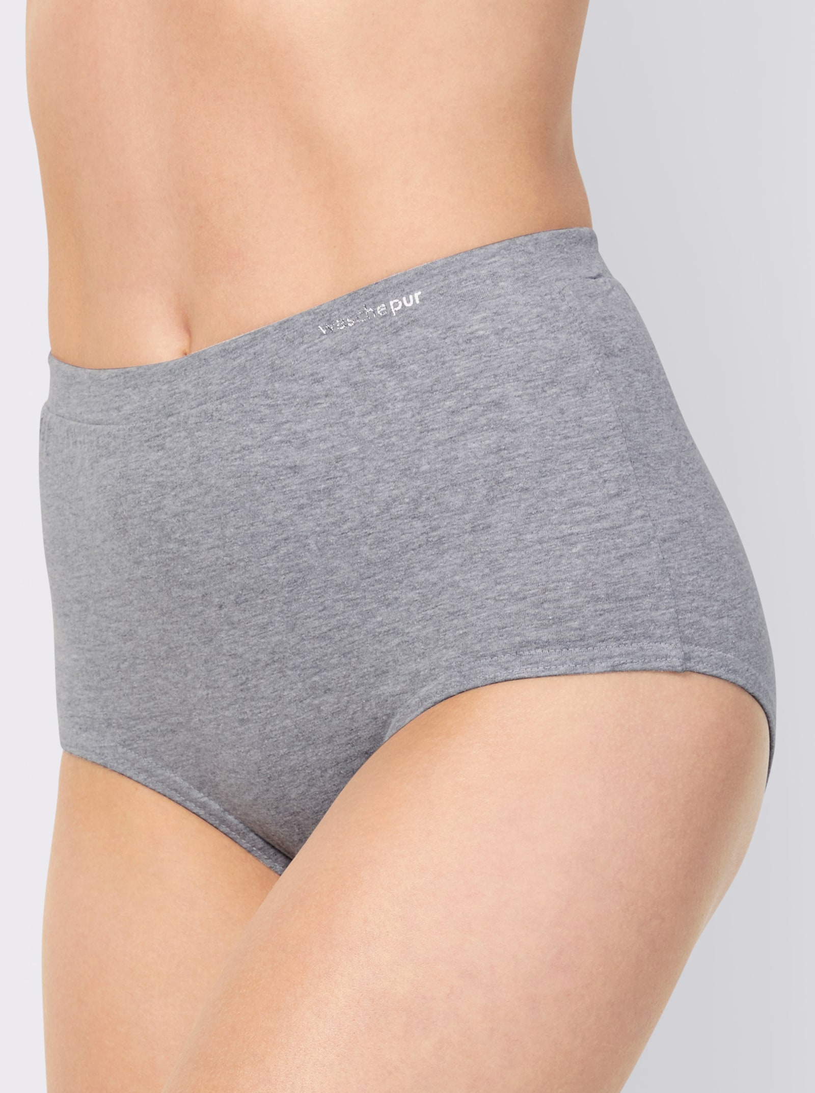 wäschepur Kalhotky s pasem ze single žerzeje - 2x bílá + 2x šedá-melír