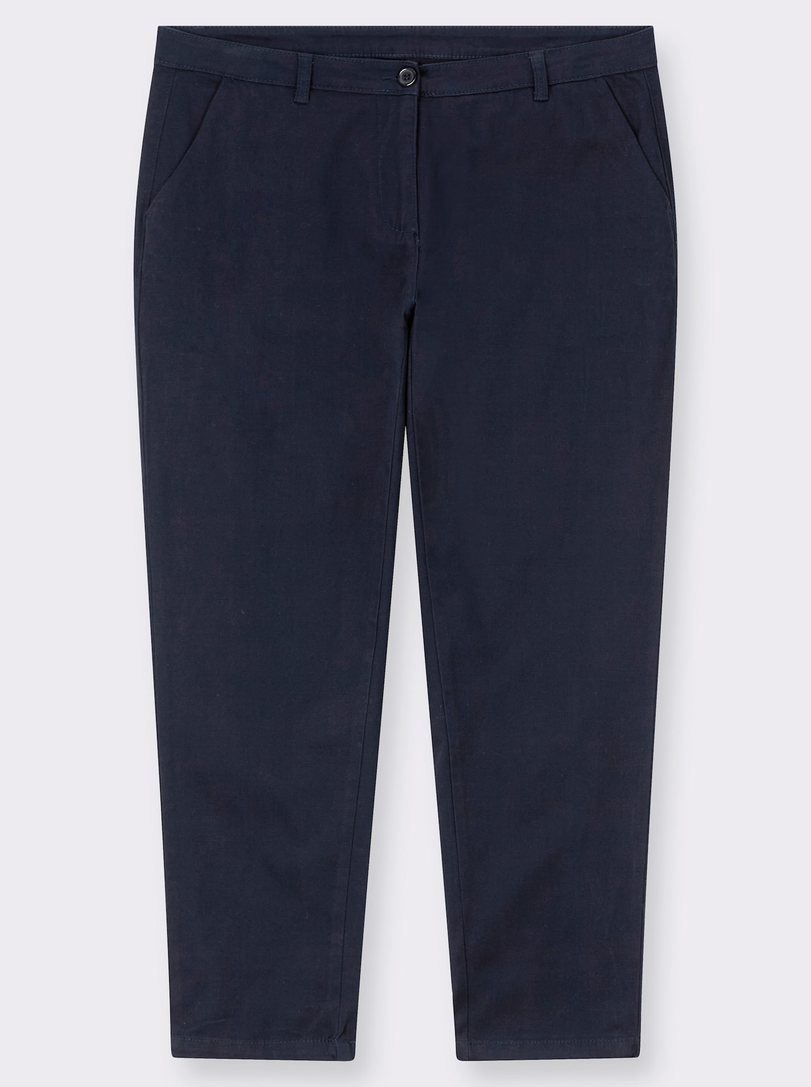 Boyfriend-Hose mit Gürtelschlaufen - marine