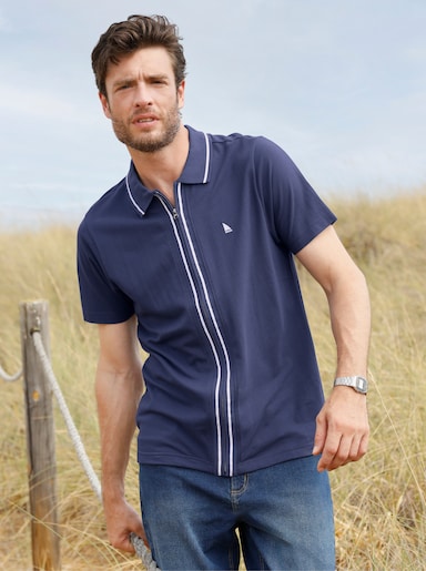 Catamaran Kurzarmshirt - rauchblau-weiß