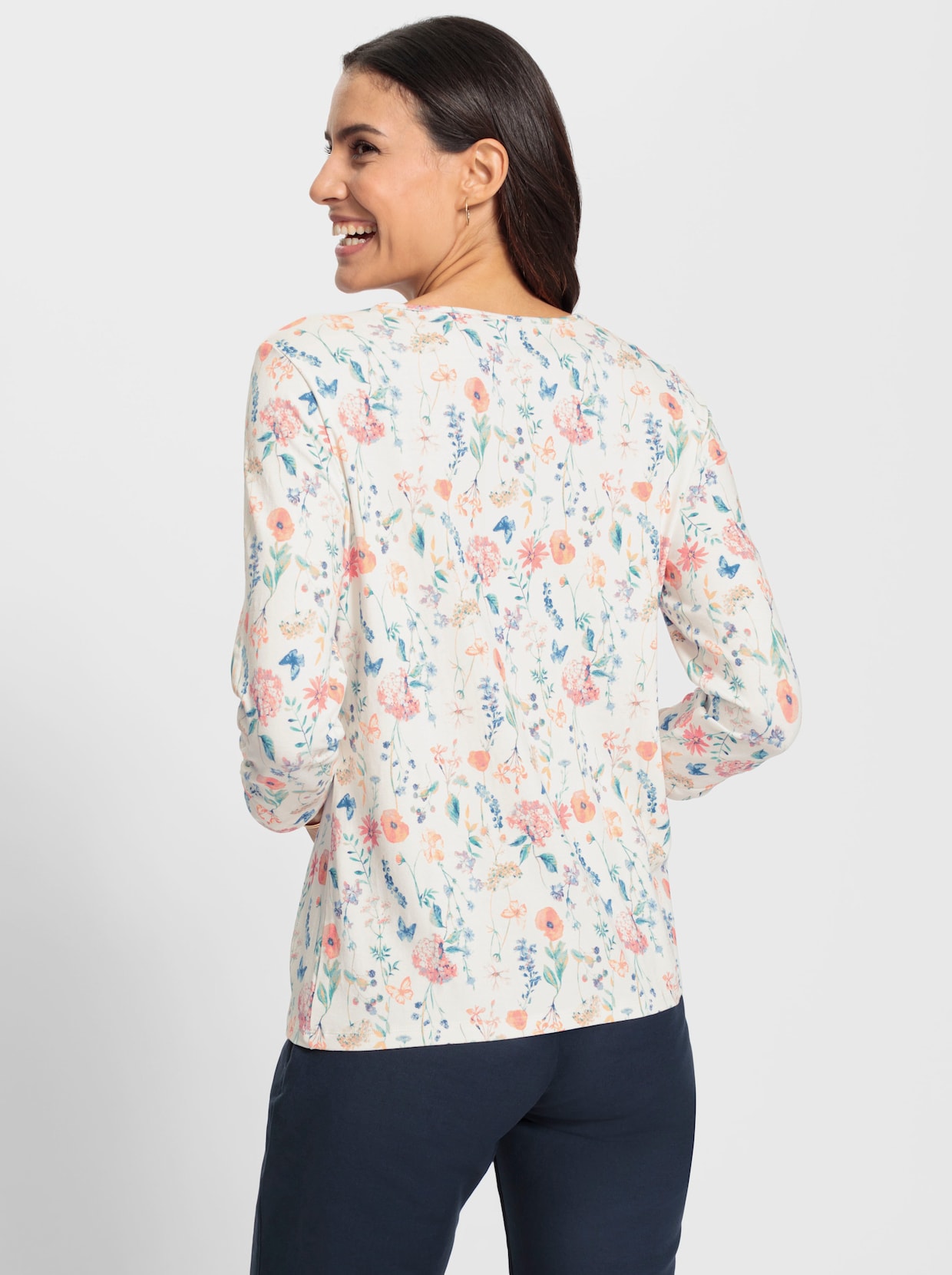 Print-Shirt - ecru-flamingo-bedruckt