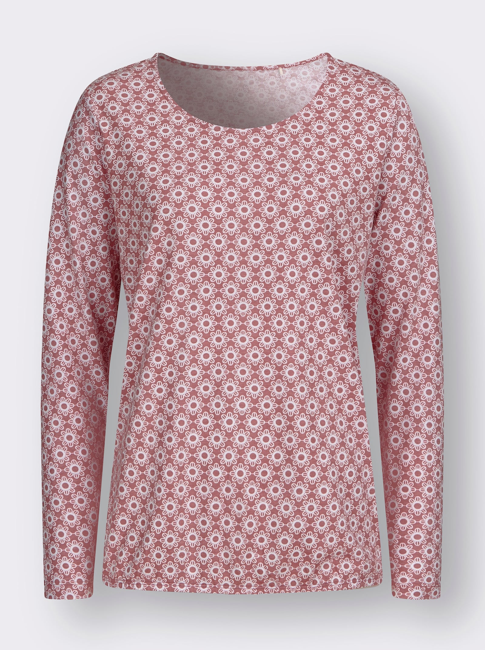 Langarmshirt im floralen Muster - rosenholz-ecru-bedruckt