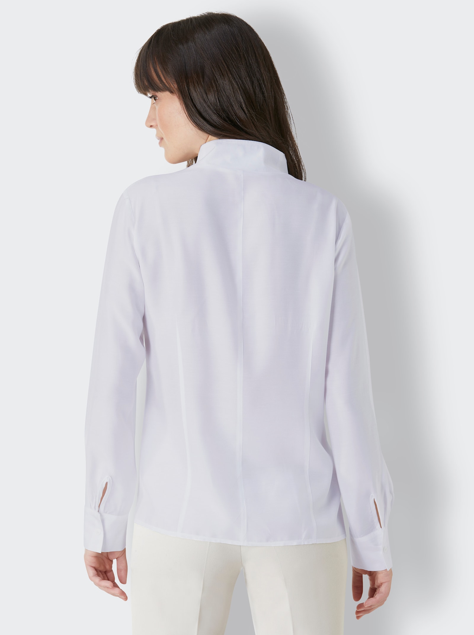 CREATION L PREMIUM Langarm-Bluse leicht glänzend - weiss