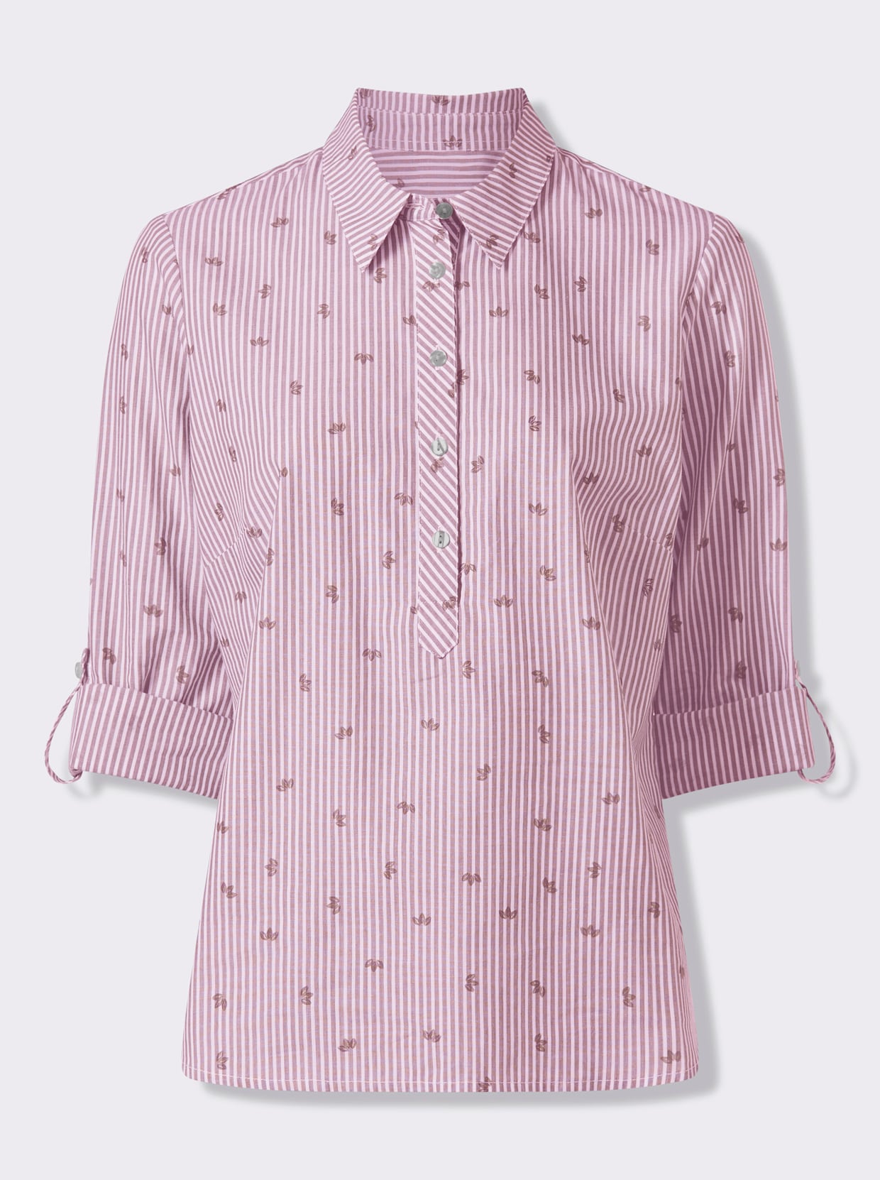 Baumwollbluse - hortensie-gestreift