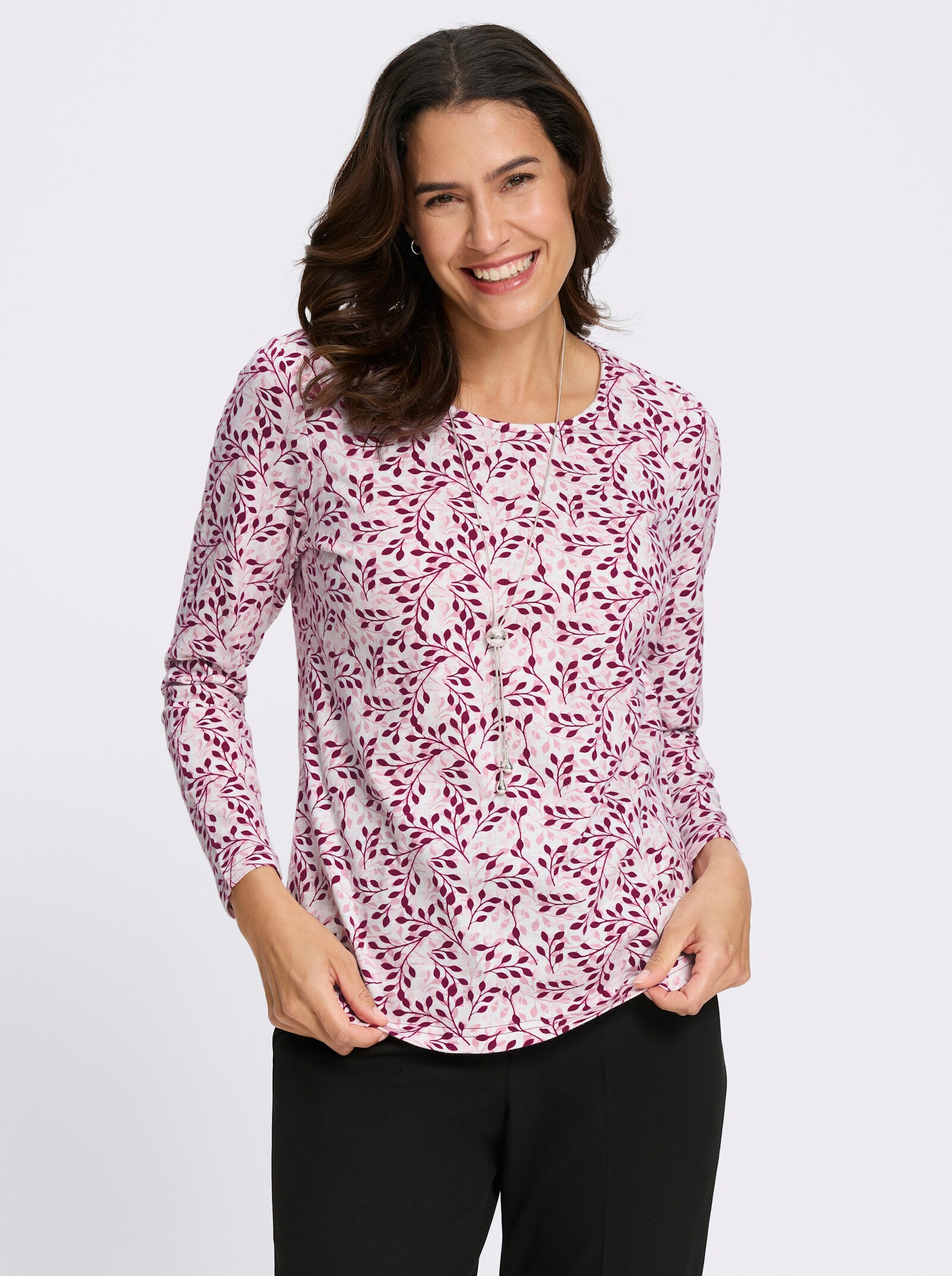 Print-Shirt - malve-hortensie-bedruckt