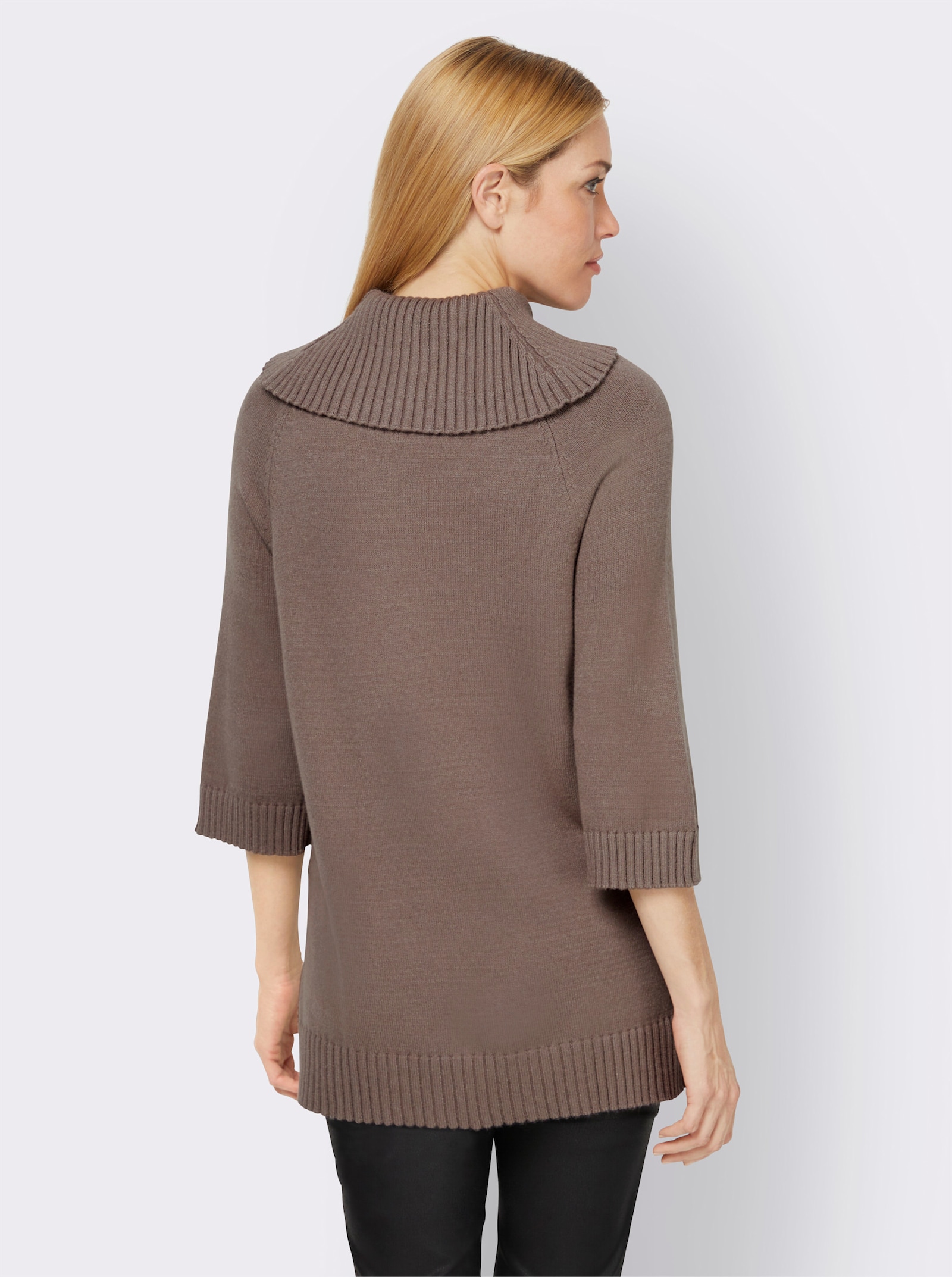 heine Rollkragenpullover mit 3/4-langen Raglan-Ärmeln - taupe