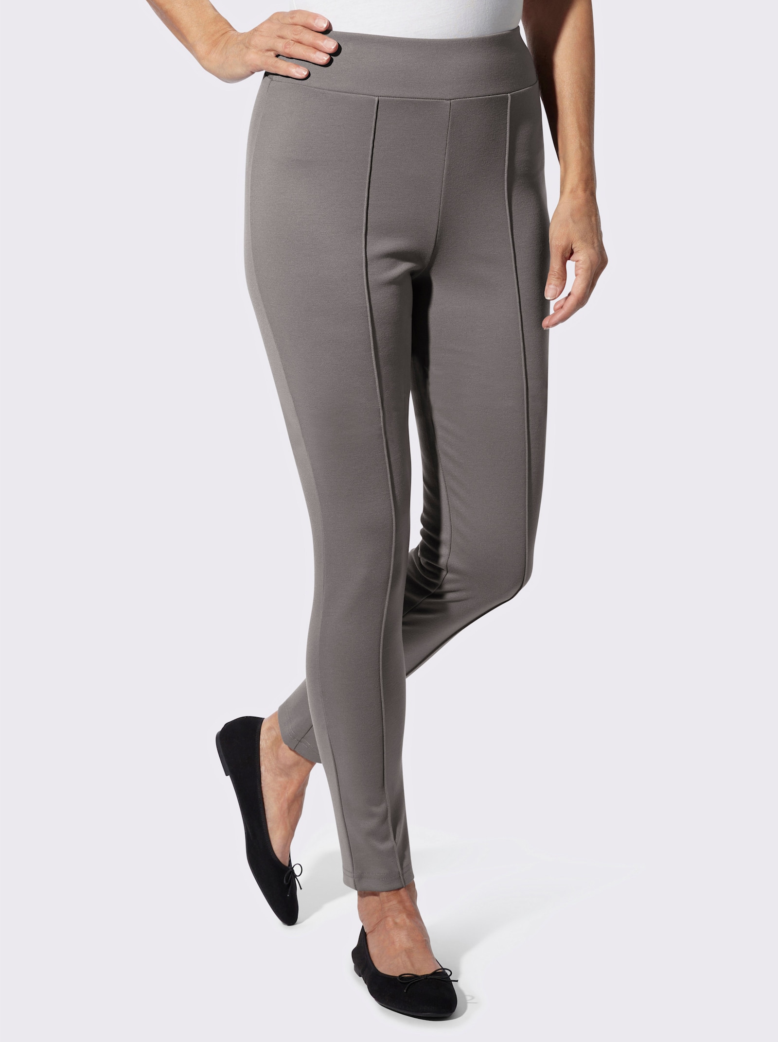 Freizeithose mit Biesenverzierung - grau