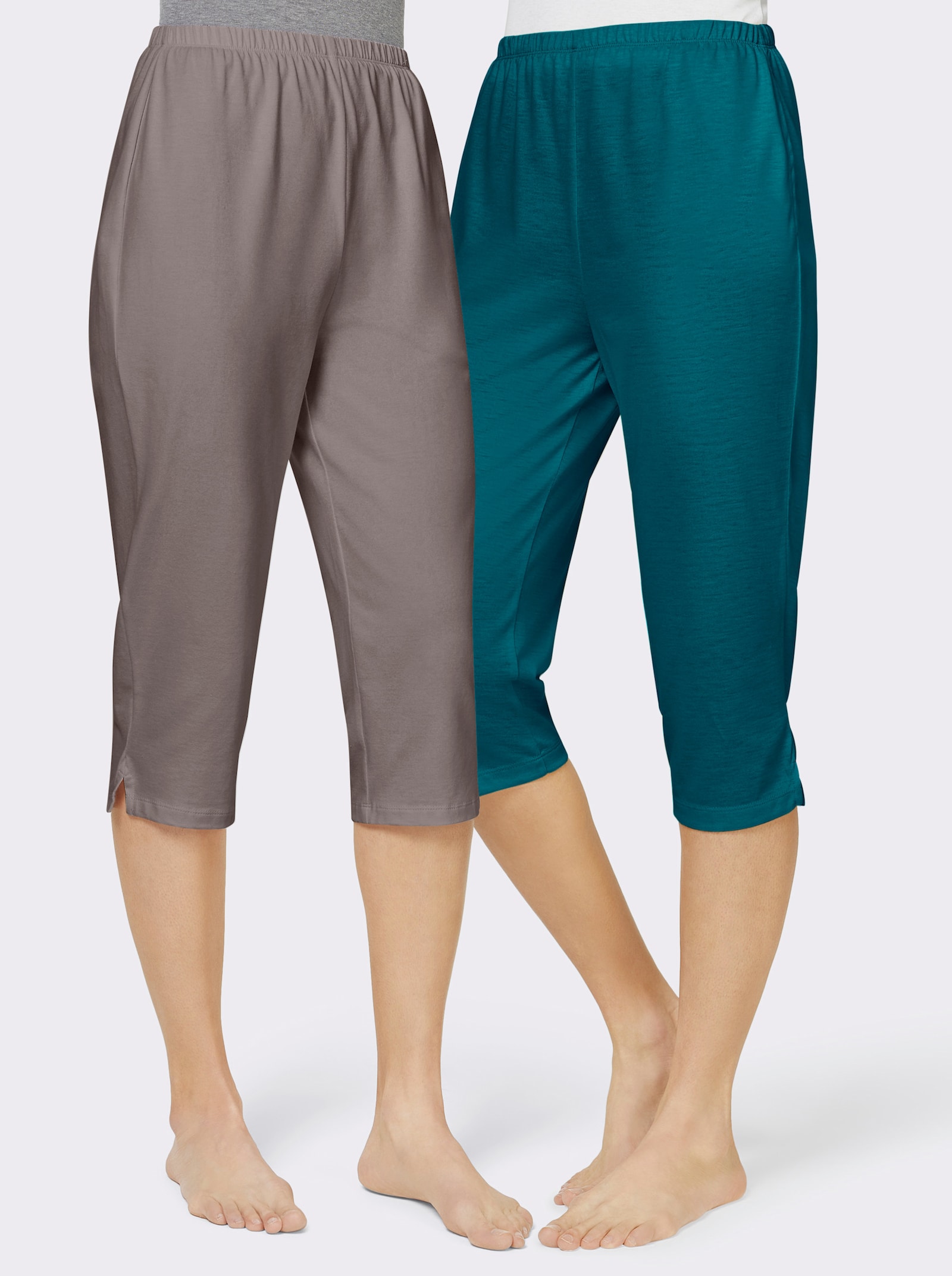 feel good Capri-Hosen - petrol + taupe