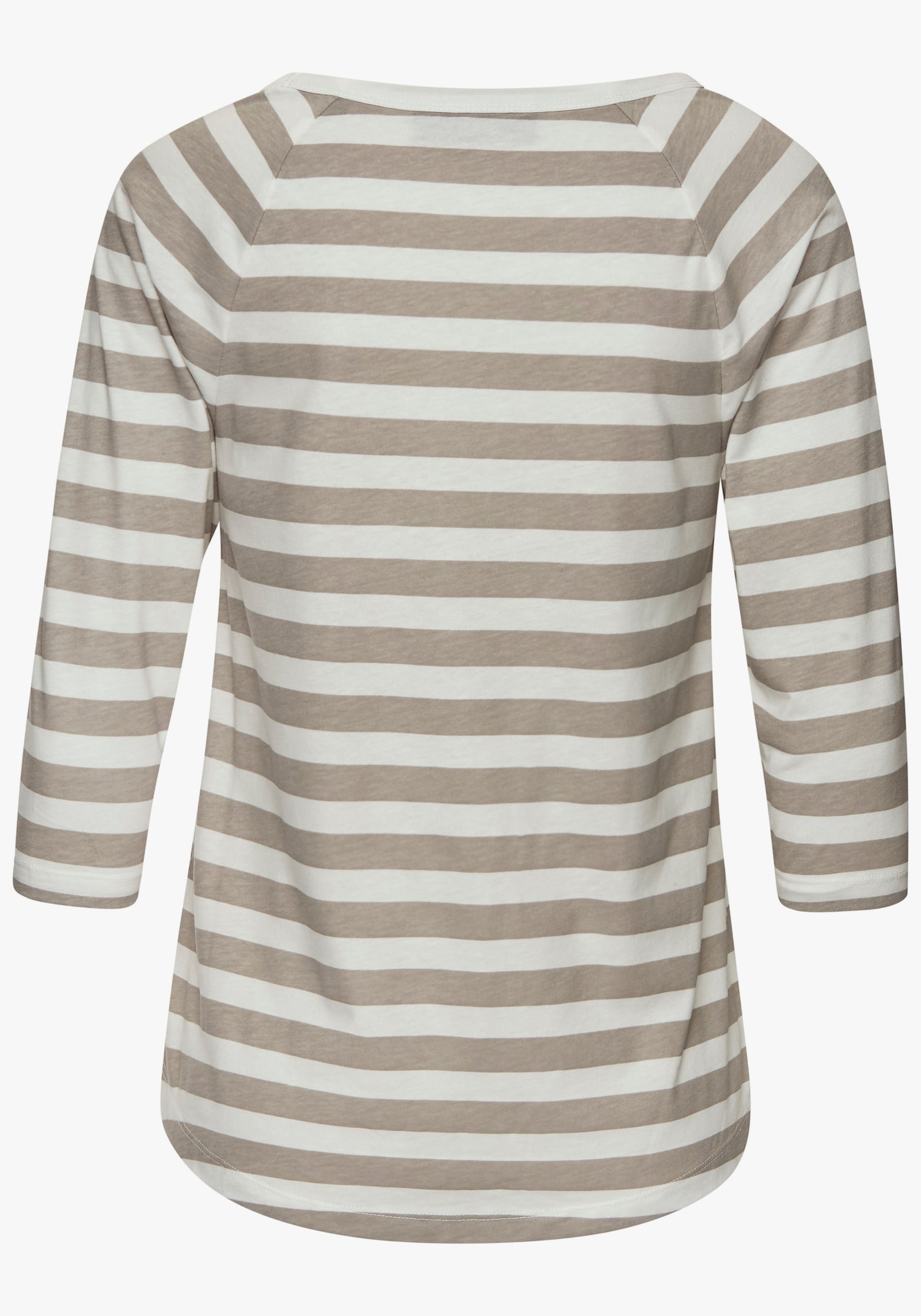 Elbsand 3/4-Arm-Shirt - creme-taupe gestreift
