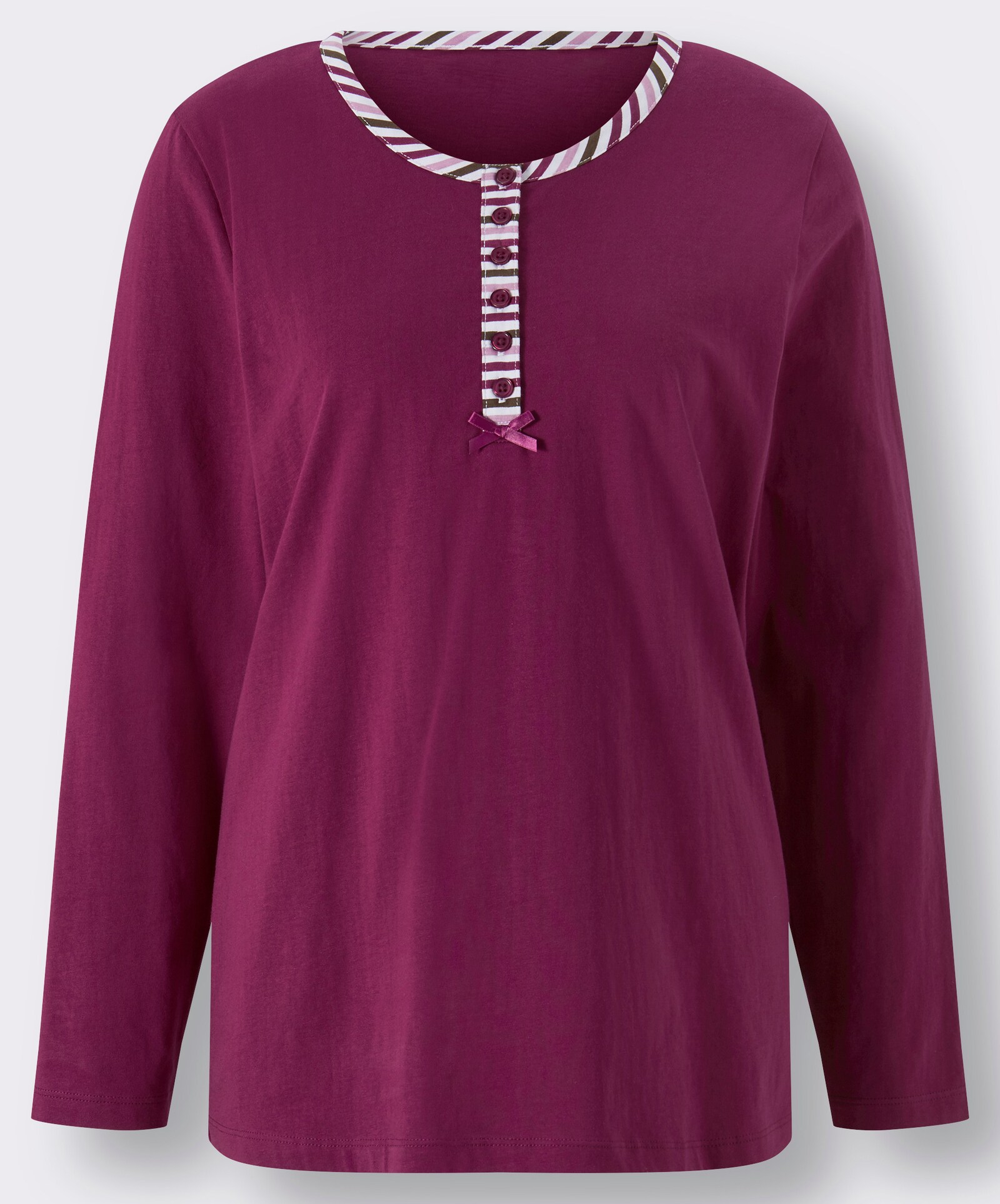 wäschepur Schlafanzüge aus reiner Baumwolle - malve+ malve-geringelt