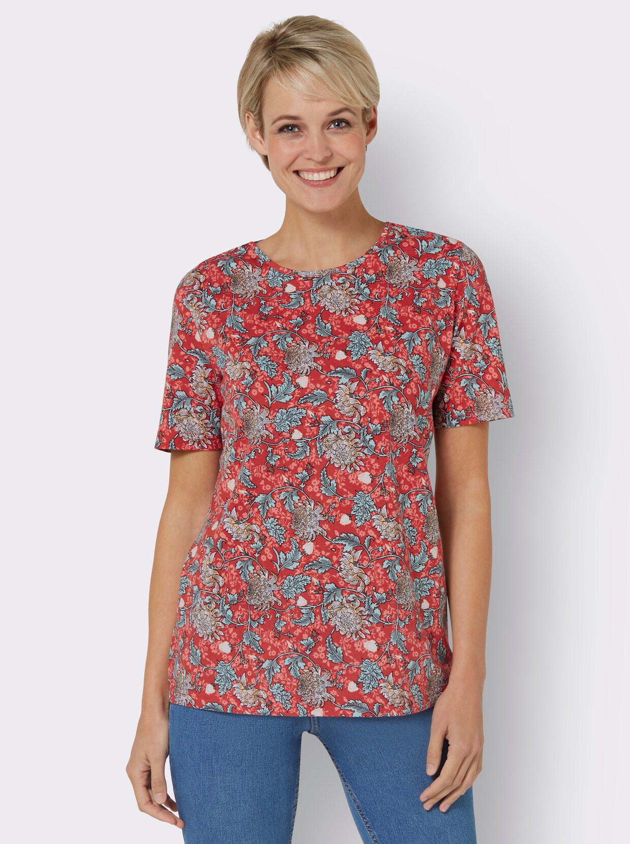 Shirt met korte mouwen - terra gedessineerd