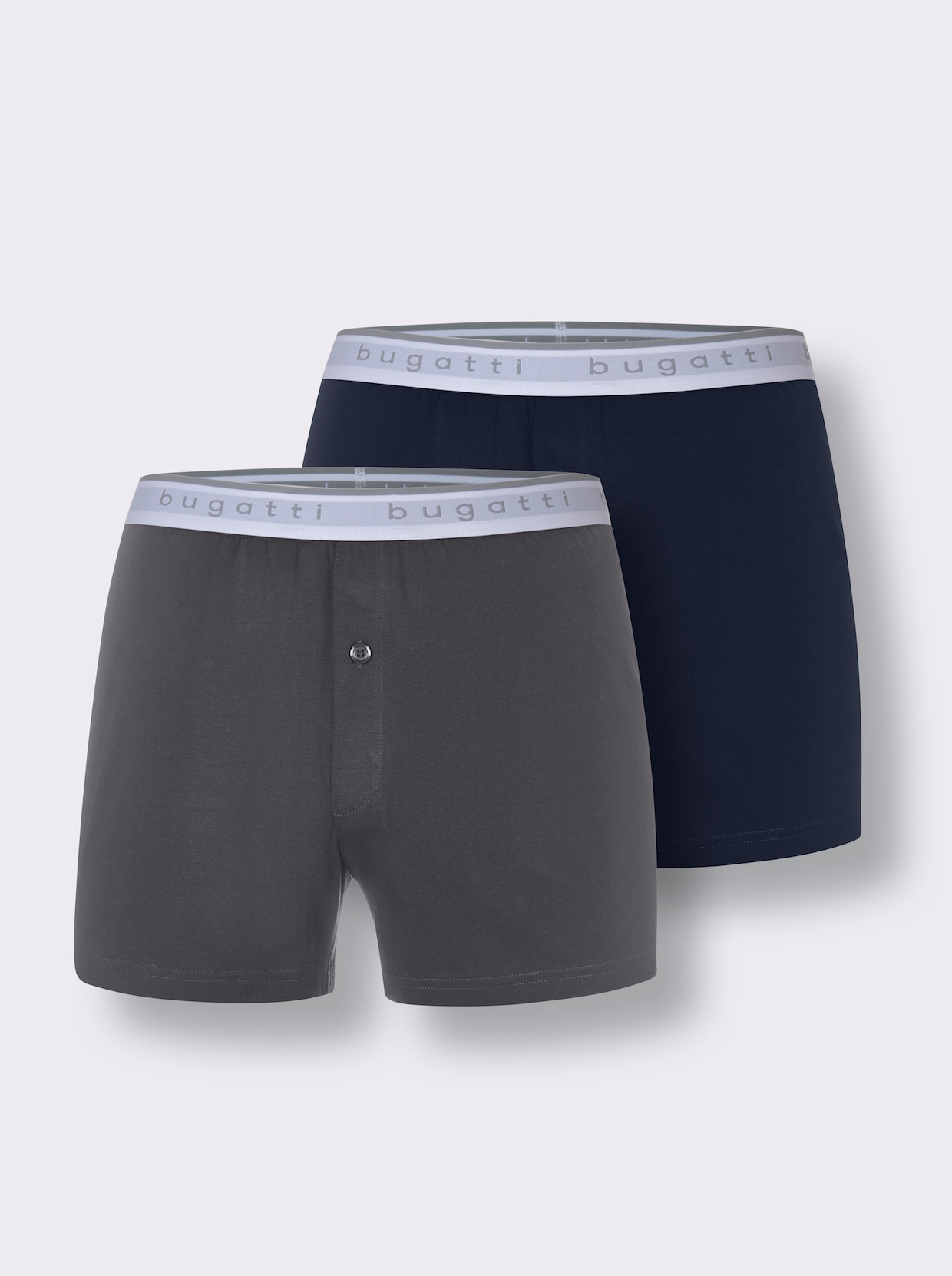 bugatti Boxershorts - marine + grijs