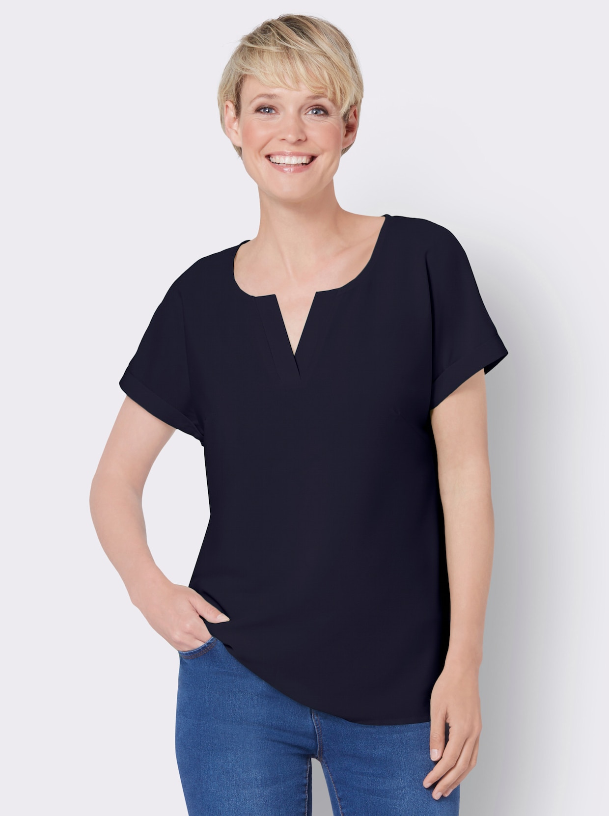 Comfortabele blouse - marine