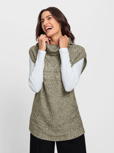 Pullunder im Mustermix - khaki-meliert