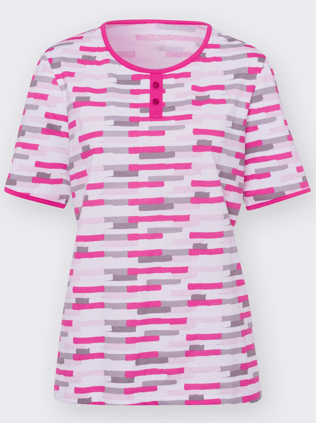 Capri-pyjama - wit/roze geprint
