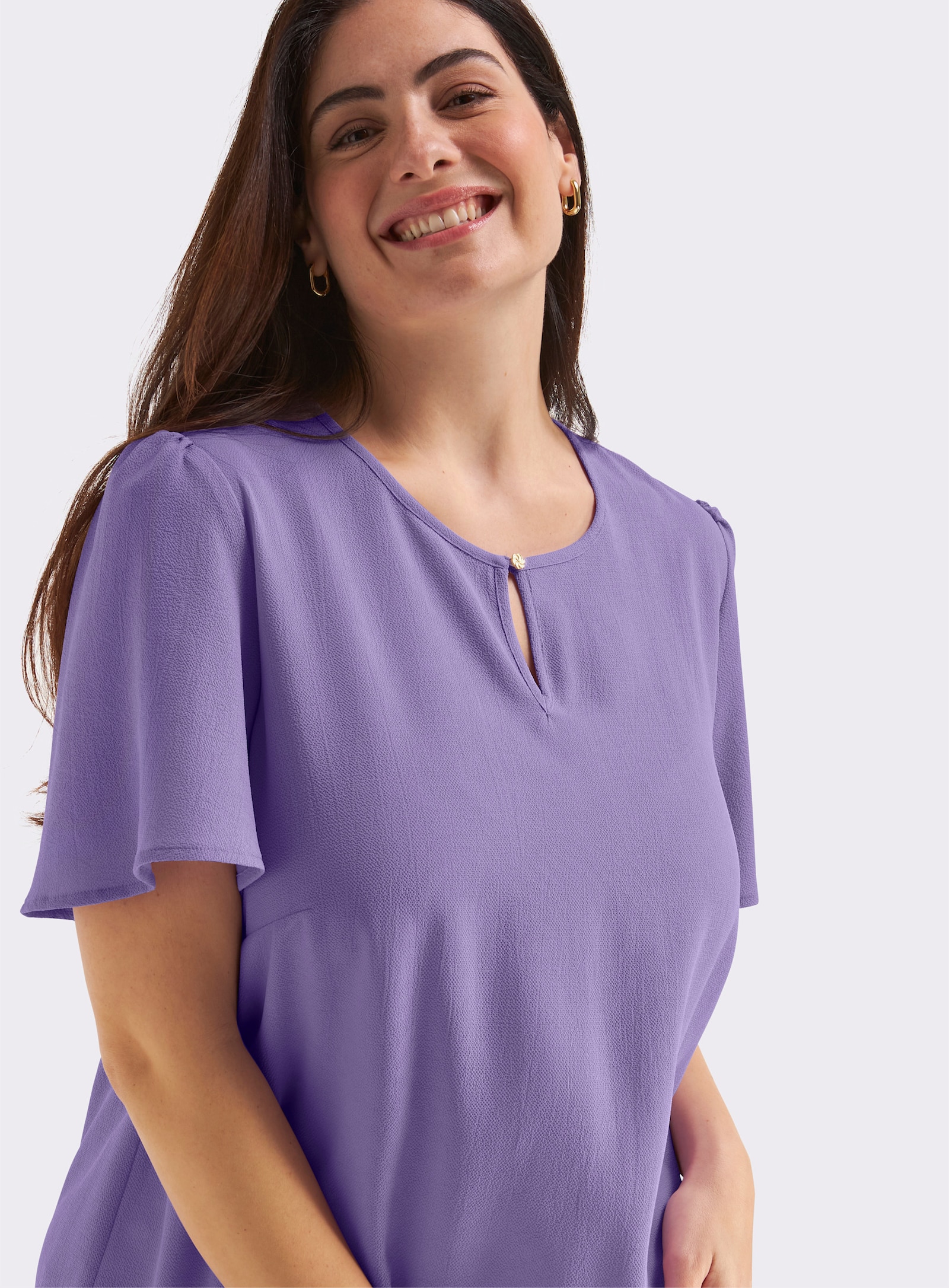 sheego Tunika mit Knopfverschluss - lavendel