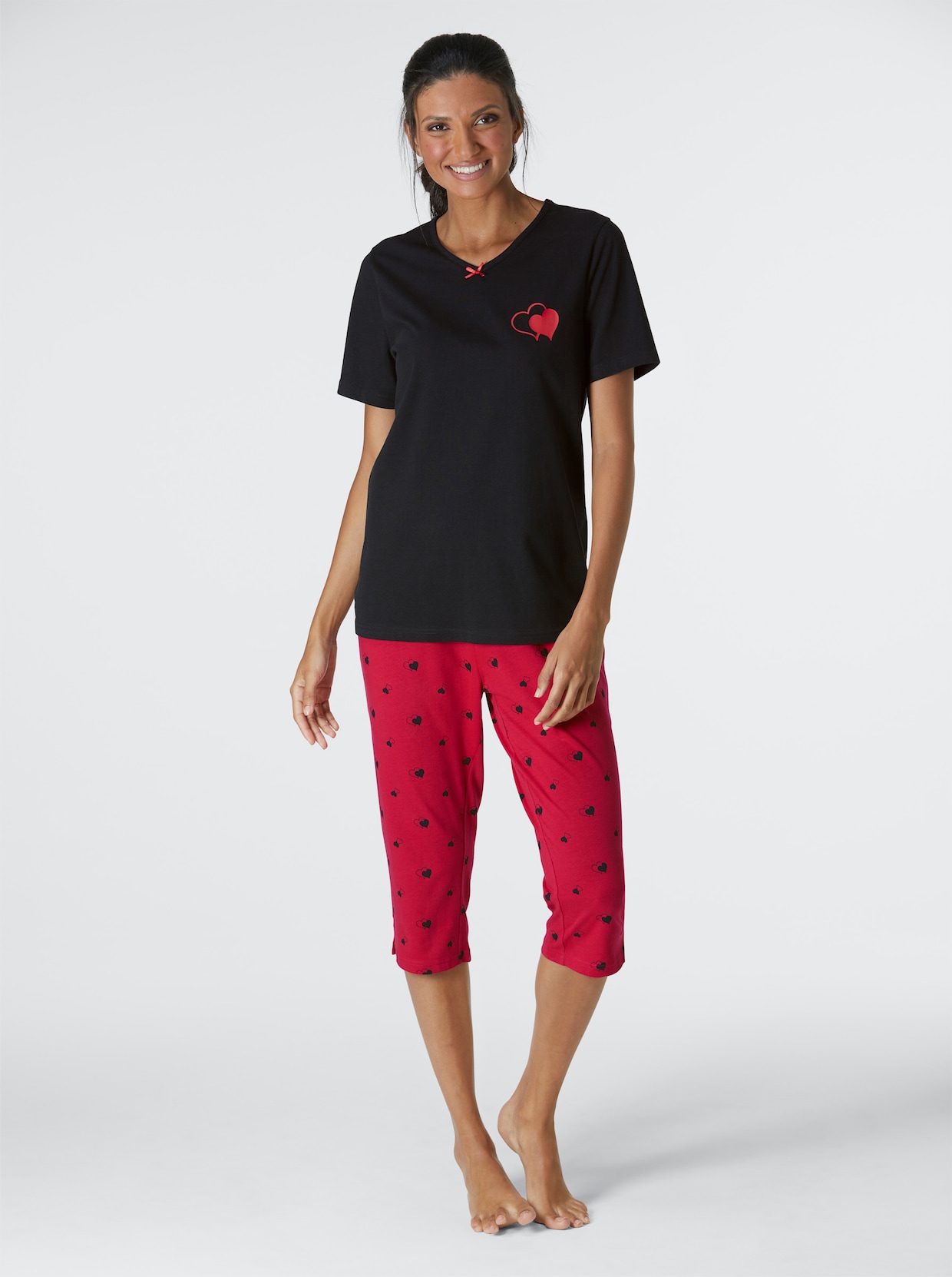 wäschepur Capri pyžamá - červená + čierna