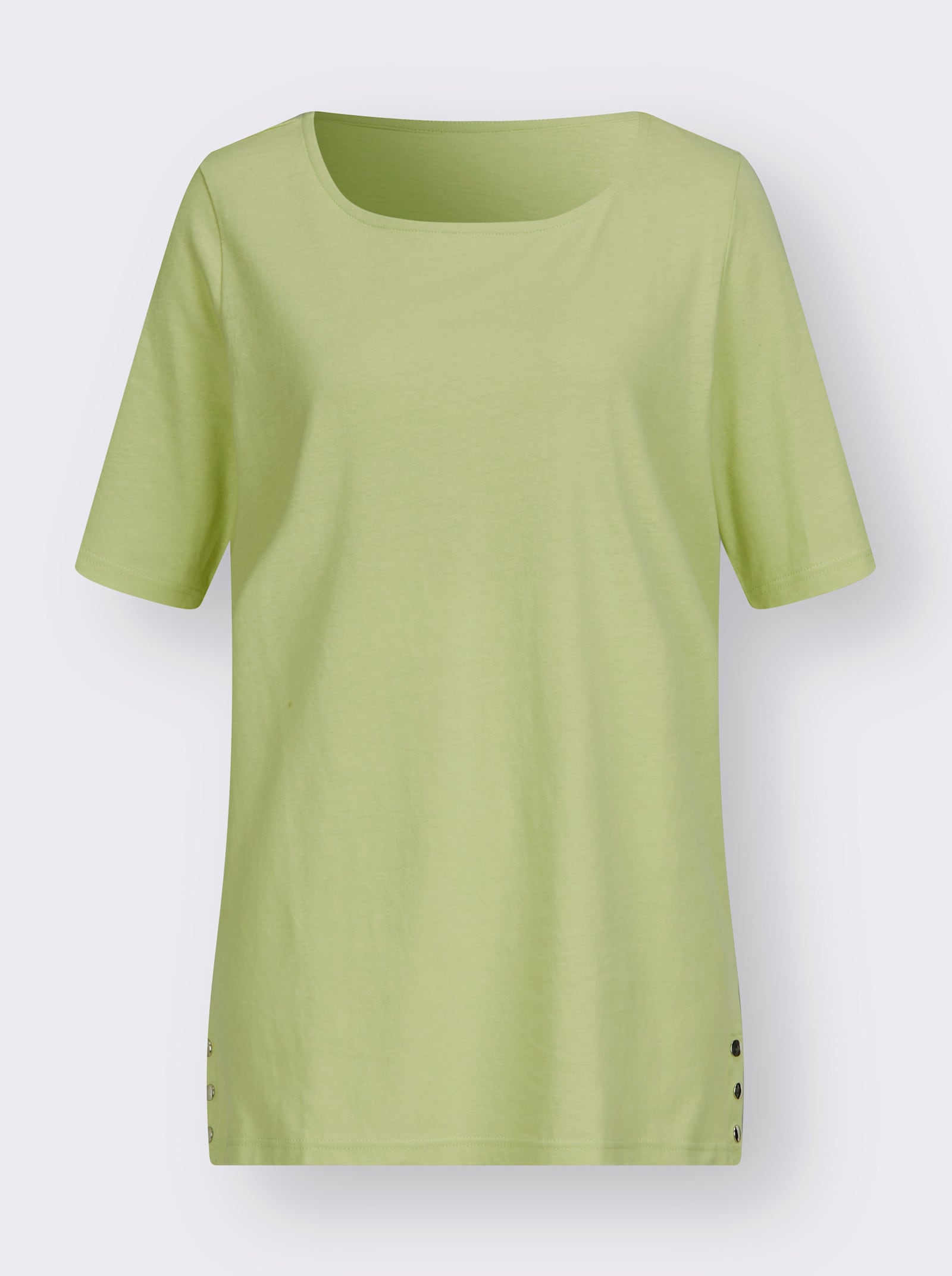 Kurzarmshirt mit Zierplättchen - pistazie