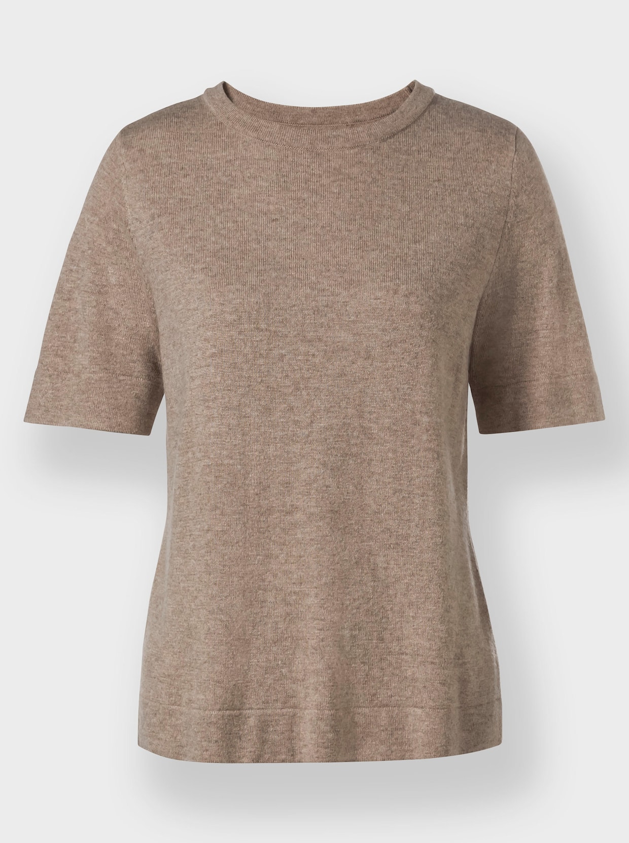 Pullover met korte mouwen - sesam gemêleerd