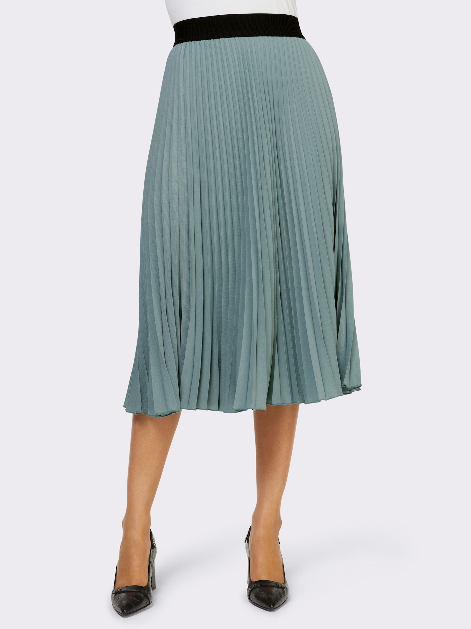 heine Plisseerock mit breitem Dehnbund - jade