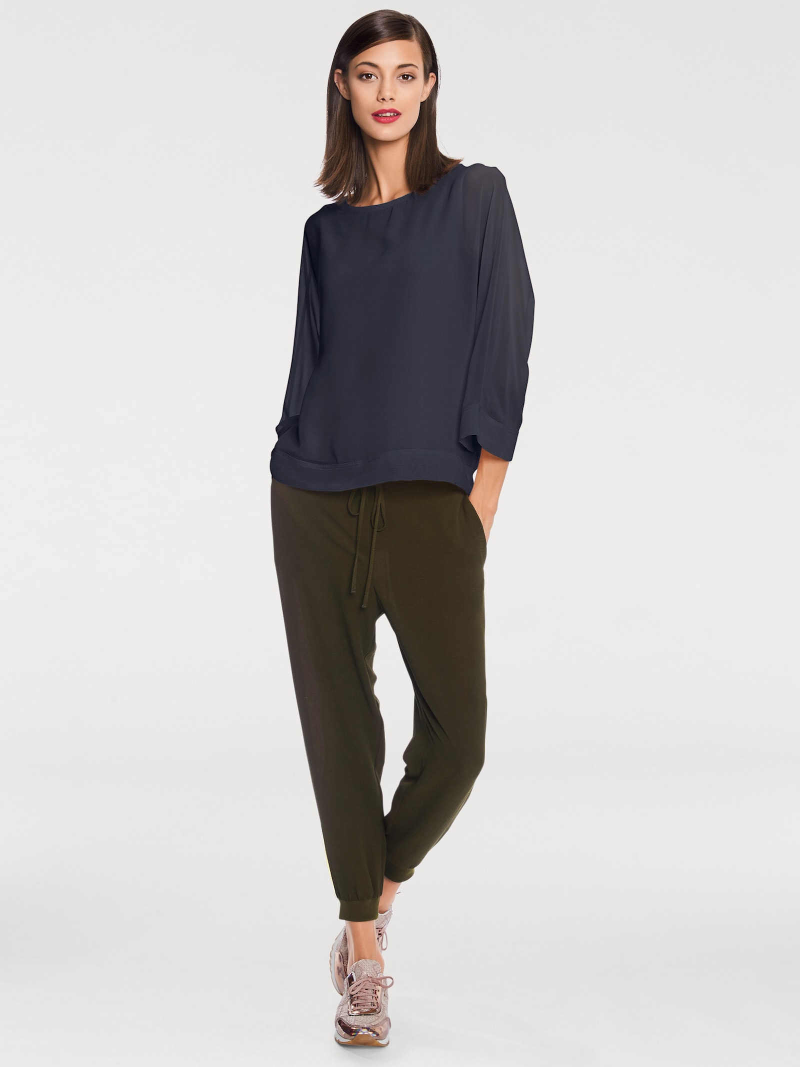 heine Blusenshirt mit Fledermausärmeln - marine