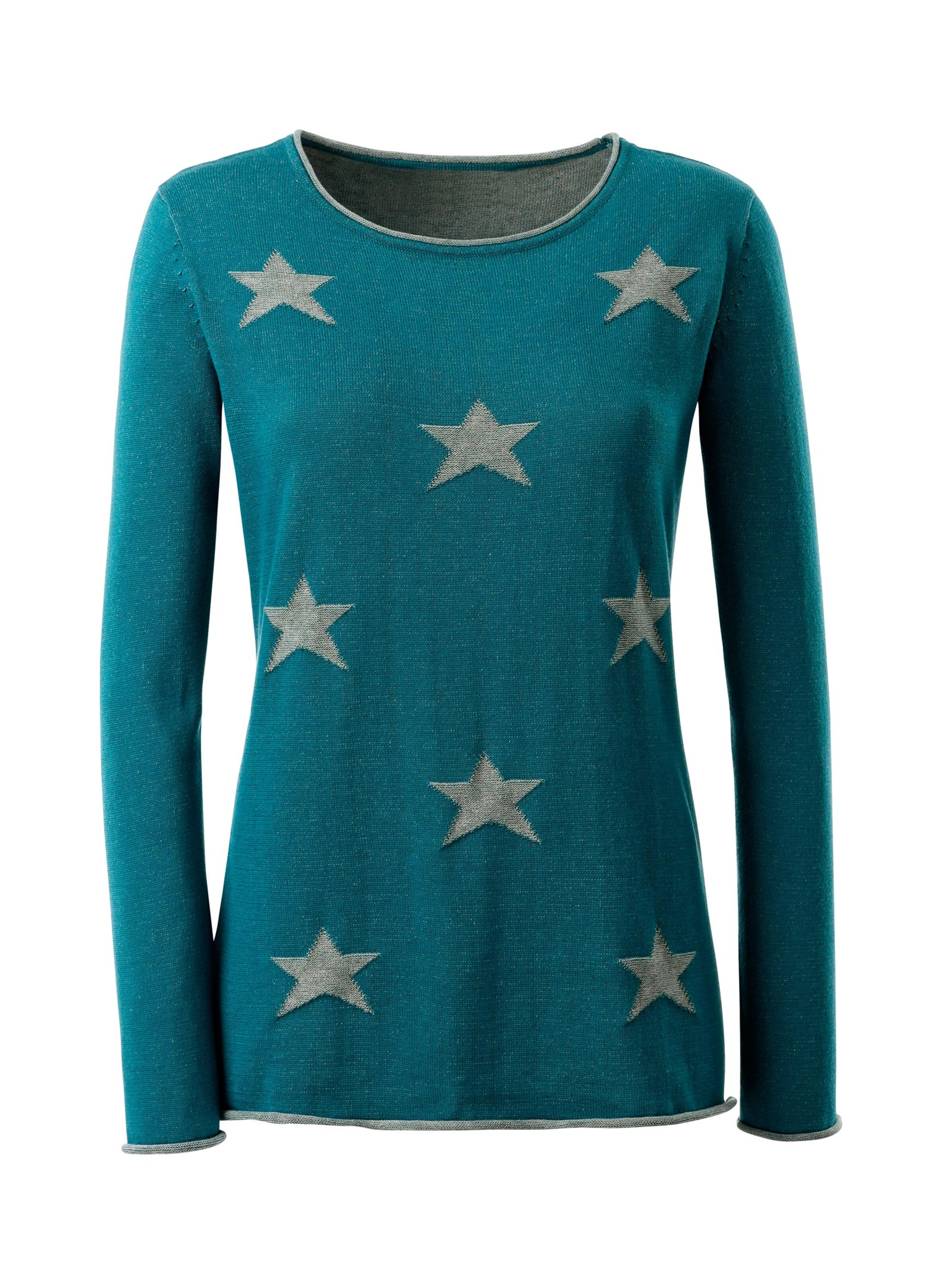 Collection L Pullover - petrol-meliert