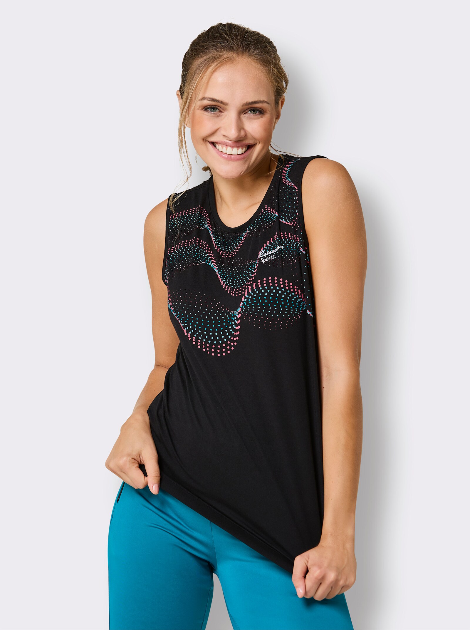 Catamaran Sports Funktionsshirt in atmungsaktiver Qualität - schwarz-bedruckt